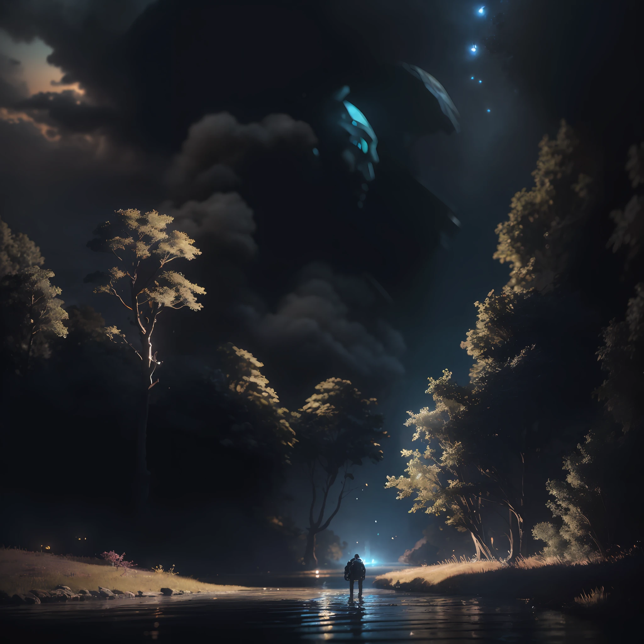 Masterpiece, best quality, (very detailed CG unity 8k wallpaper), (best quality), (best illustration), (best shadows), glow sprite, with a glowing deer, in the swimming pool Drinking water, natural elements in the forest theme. Mysterious forest, beautiful forest, nature, surrounded by flowers, delicate leaves and branches surrounded by fireflies (natural elements), (jungle theme), (leaves), (twigs), (fireflies), (particle effects) etc. 3D , Octane rendering, ray tracing, super detailedSky, Clouds, holding_weapon, no_humans, Glow, giant mechanical _ trees , city with tall trees _Architecture, “sky, cloud, glowing, big trees ,comunity,joy, ghost elephants, robot, cybernetic _trees, tree_mech, sci-fi, cityscape, realistic, mechanical” Science Fiction, Cities, Rendered in Octane, hyper realistic, 8k, epic composition, cinematic, octane render, artstation landscape vista photography by Carr Clifton & Galen Rowell, 16K resolution, Landscape veduta photo by Dustin Lefevre & tdraw, 8k resolution, detailed landscape painting by Ivan Shishkin, DeviantArt, Flickr, rendered in Enscape, Miyazaki, Nausicaa Ghibli, Breath of The Wild,,trending in artstation, cgsociety, 8k post-processing highly detailed,Junji Murakami, Mucha Klimt, Sharandula, Hiroshi Yoshida, Tom Bagshaw, Ross Tran, Artgerm,Craig Mullins,dramatic,Junji Murakami, moody lighting rendered by octane engine,characters 8K symmetrical arstation, cape,cinematic lighting, intricate details, 8k detail post processing, hyperealistic, octane rend, Zdzisław Beksiński style, ar 2:3 Reality Reality –auto –v6 –s2Finetuned Model Leon --auto --s2