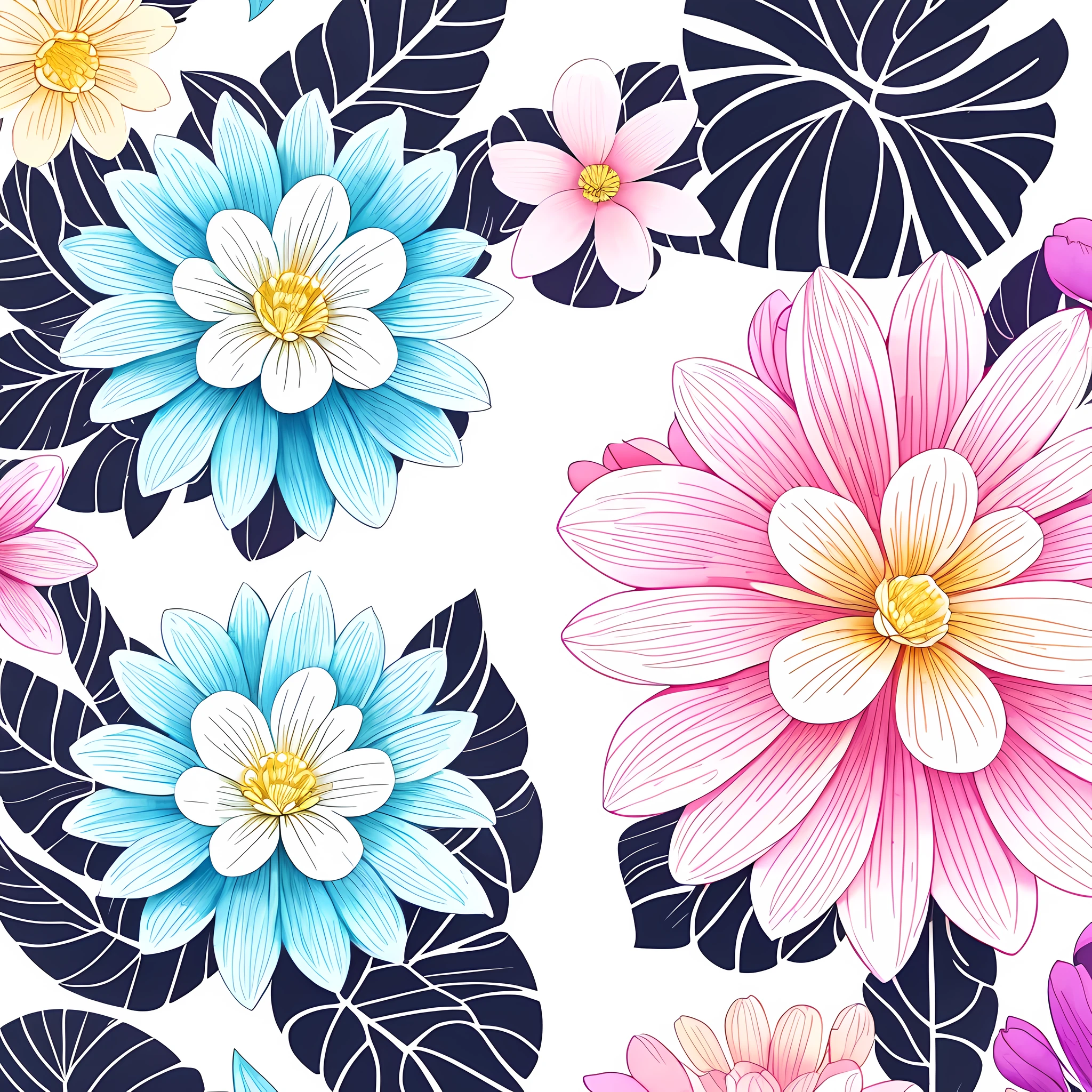 create stickers of flower , pastel shade, vector art watercolor shade, print digital paper illustration for Instagram, white background,Vector, 4K,white background,4K resolution, white background, white background, 4K resolution, 4K RESOLUTION, hand made painting,white background --auto --s2