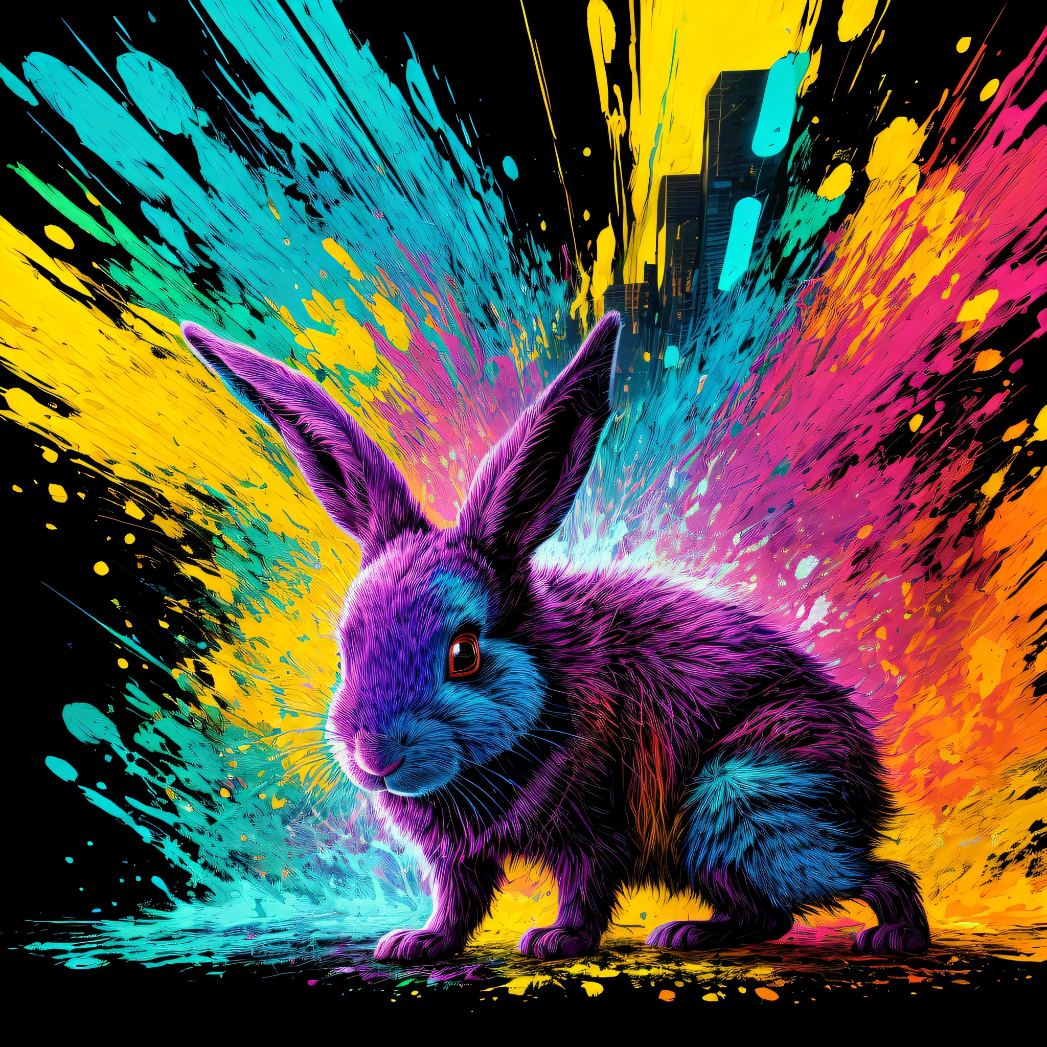 Fix the ear and put cyberpunk background