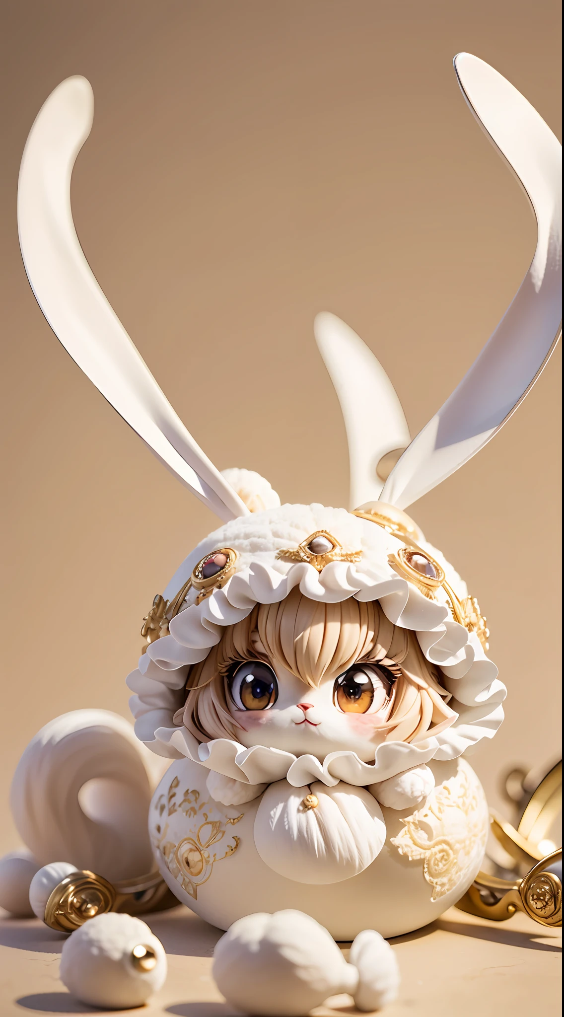 bunny, furry, fluffy, soft ((best quality)), ((masterpiece)), ( extreme detailed, highest detailed, official art, beautiful and aesthetic:1.2),  depth of field, composition FULL BODY, (CHIBI),, (beautiful and detailed eye:1.3),(very happy:1)