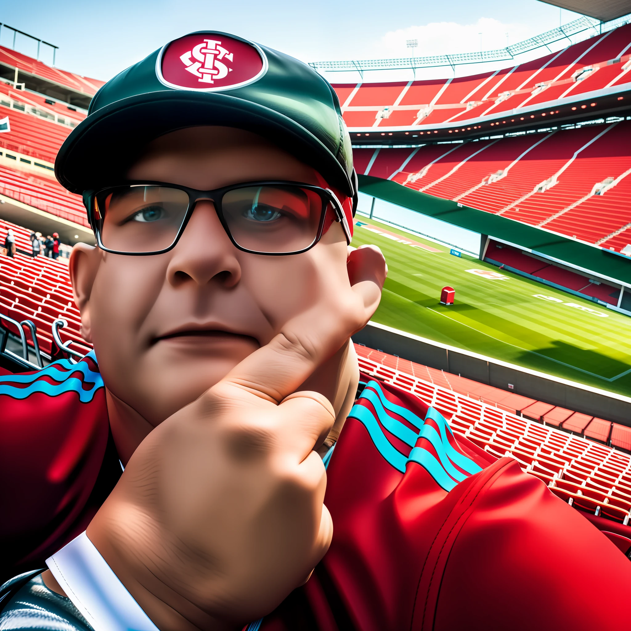 Symmetrical bleachers, football stadium, red, symmetry, ultra definition, high quality