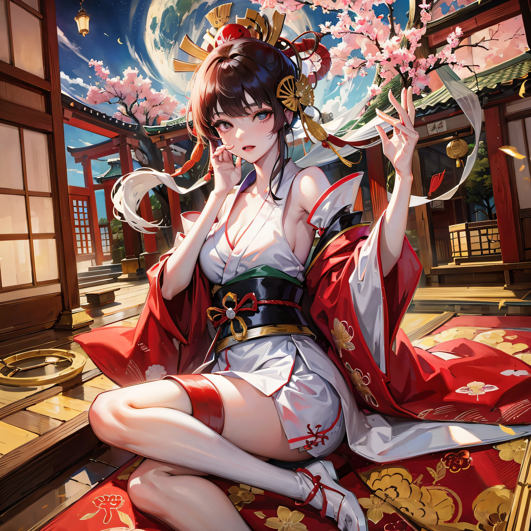 Japan shrine priestess, kagura dance, high quality, masterpiece --auto --s2