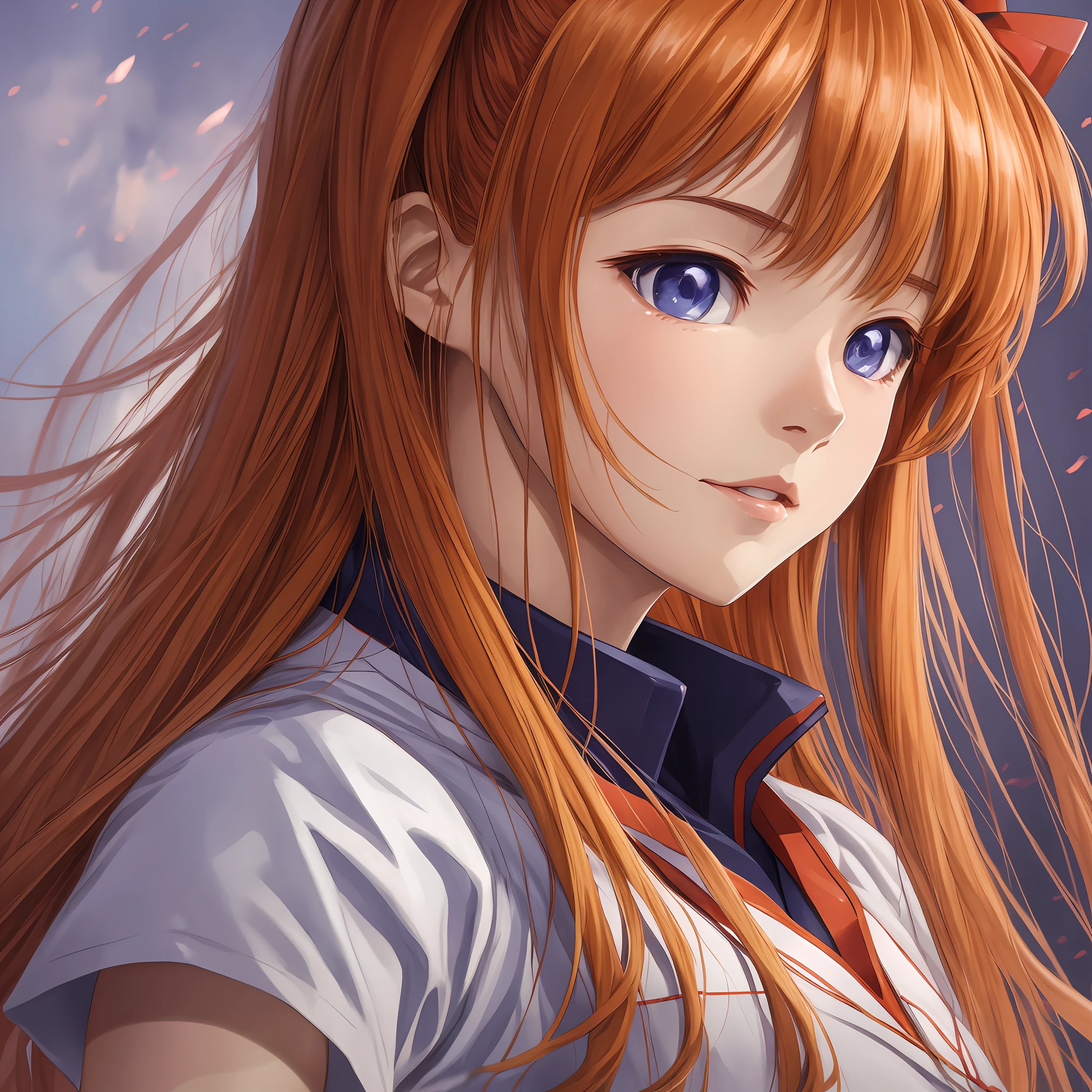 Masterpiece, Best Quality, Best Quality, Evangelion, Asuka, Shikinami, Langley, Asuka, Miko, Miko Uniform, Face, Solo, 1 Girl --auto --s2