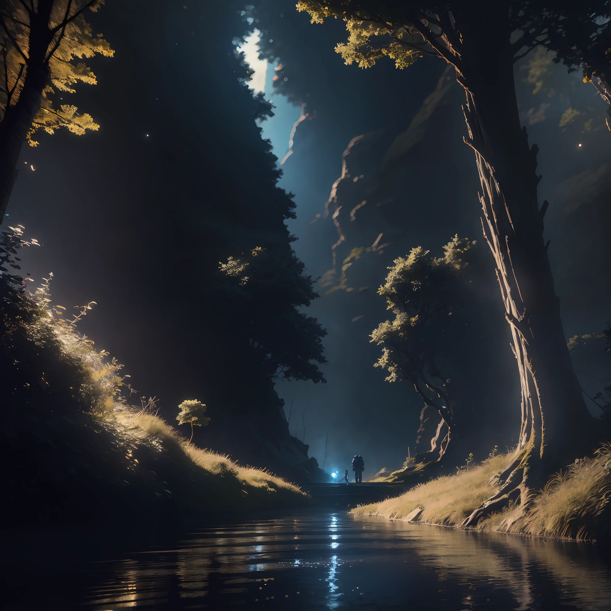 Masterpiece, best quality, (very detailed CG unity 8k wallpaper), (best quality), (best illustration), (best shadows), glow sprite, with a glowing deer, in the swimming pool Drinking water, natural elements in the forest theme. Mysterious forest, beautiful forest, nature, surrounded by flowers, delicate leaves and branches surrounded by fireflies (natural elements), (jungle theme), (leaves), (twigs), (fireflies), (particle effects) etc. 3D , Octane rendering, ray tracing, super detailedSky, Clouds, holding_weapon, no_humans, Glow, giant mechanical _ trees , city with tall trees _Architecture, “sky, cloud, glowing, big trees ,comunity,joy, ghost elephants, robot, cybernetic _trees, tree_mech, sci-fi, cityscape, realistic, mechanical” Science Fiction, Cities, Rendered in Octane, hyper realistic, 8k, epic composition, cinematic, octane render, artstation landscape vista photography by Carr Clifton & Galen Rowell, 16K resolution, Landscape veduta photo by Dustin Lefevre & tdraw, 8k resolution, detailed landscape painting by Ivan Shishkin, DeviantArt, Flickr, rendered in Enscape, Miyazaki, Nausicaa Ghibli, Breath of The Wild,,trending in artstation, cgsociety, 8k post-processing highly detailed,Junji Murakami, Mucha Klimt, Sharandula, Hiroshi Yoshida, Tom Bagshaw, Ross Tran, Artgerm,Craig Mullins,dramatic,Junji Murakami, moody lighting rendered by octane engine,characters 8K symmetrical arstation, cape,cinematic lighting, intricate details, 8k detail post processing, hyperealistic, octane rend, Zdzisław Beksiński style, ar 2:3 Reality Reality –auto –v6 –s2Finetuned Model Leon --auto --s2