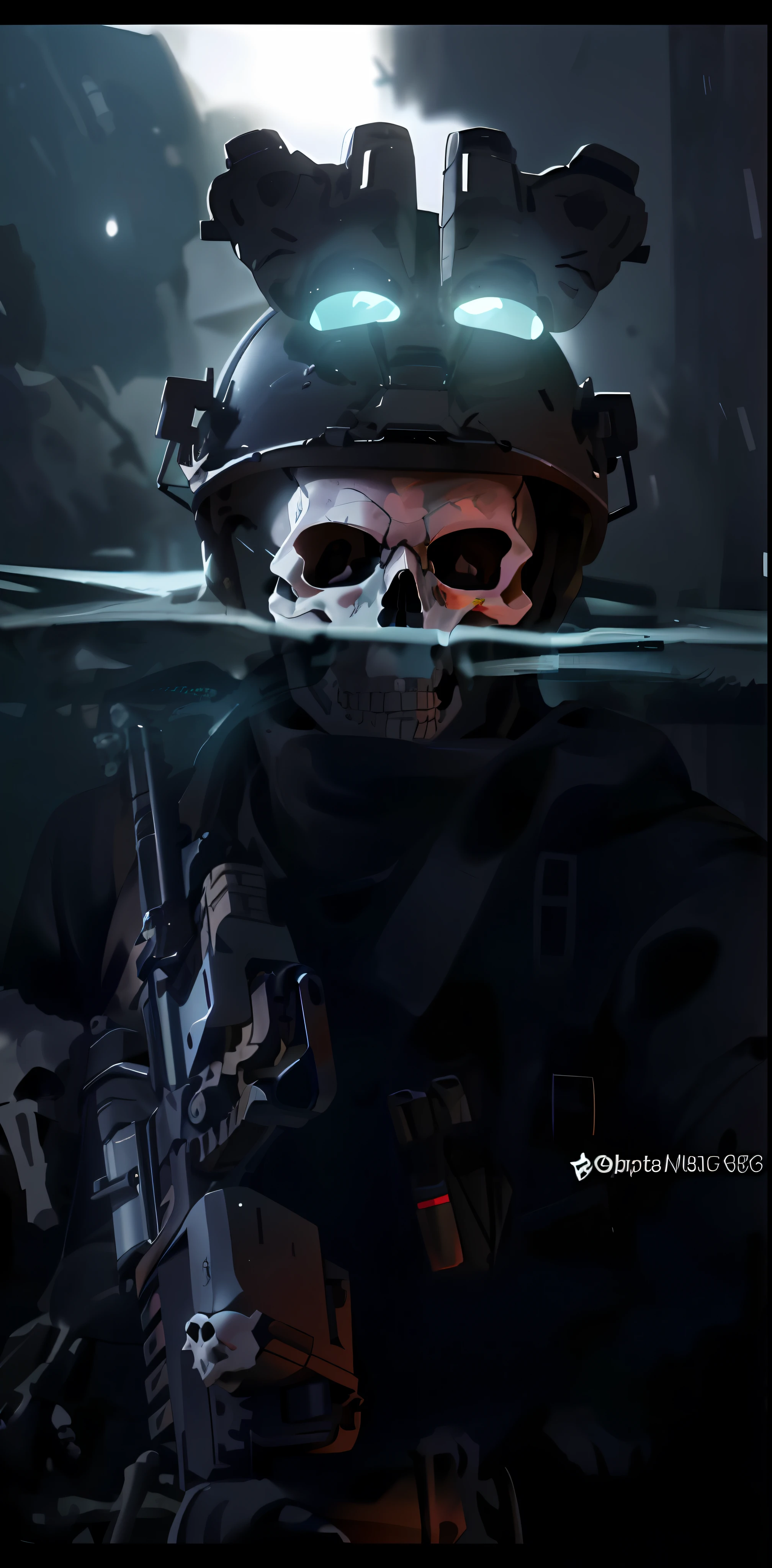 a close up of a person in a helmet with a gun, ( ( ( skeleton ) ) ), ((skull)), concept art like ernest khalimov, 9gag, call of duty, 8k)), modern warfare, special forces, 8 k highly detailed โค๐ฅ ๐ฅ ๐ ๐ค ๐, death stranding art style, realistic art, skull like