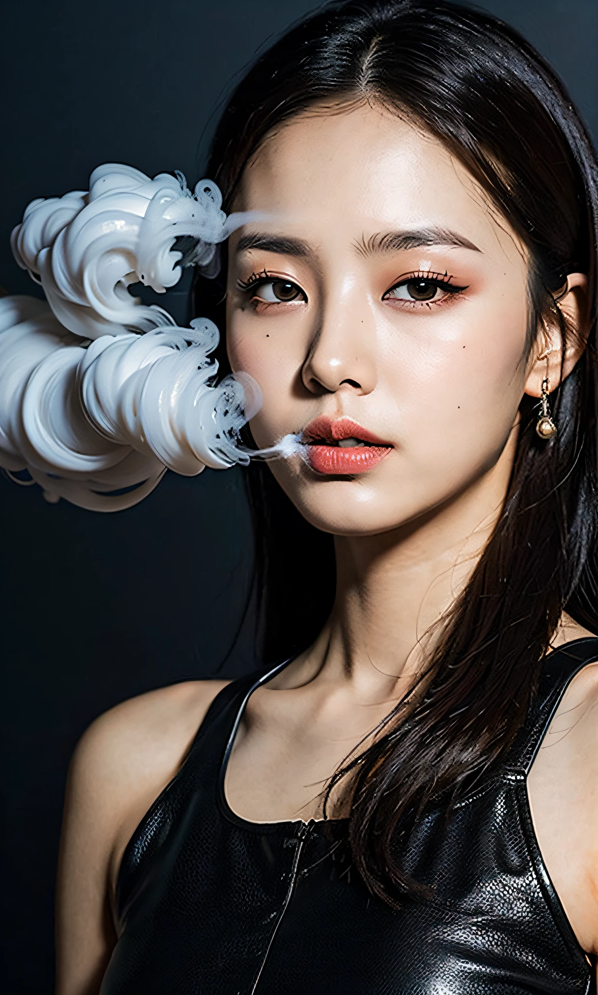 RAW photo,smoky image , smoke looks like a woman, solobest quality, masterpiece,