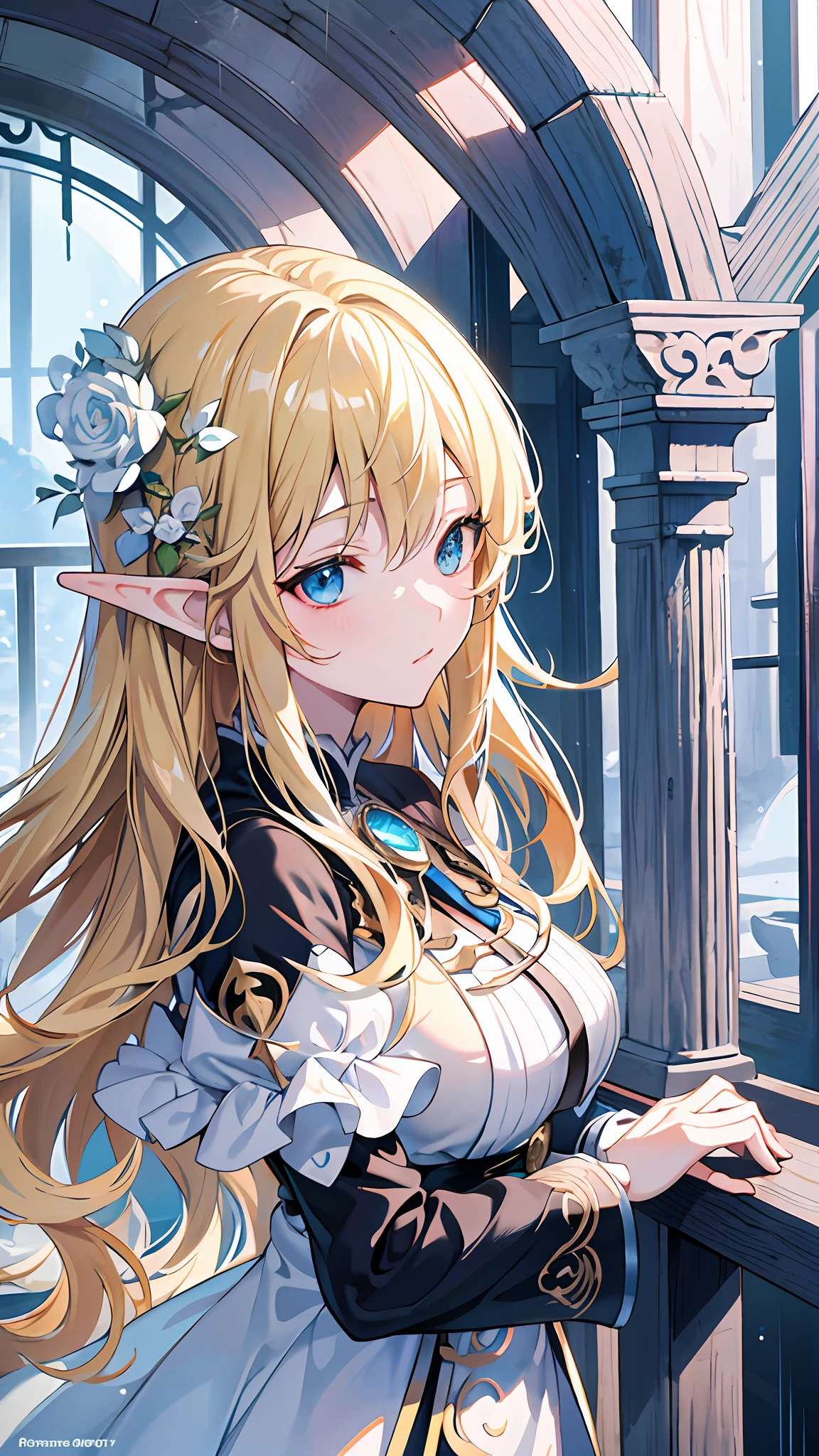 anime girl with blue eyes and blonde hair in a white dress, detailed digital anime art, elf girl, seductive anime girl, detailed anime art, detailed anime artwork, guweiz, clean detailed anime art, 8k high quality detailed art, loish and wlop, beautiful anime girl, artwork in the style of guweiz, beautiful alluring anime woman , sea, rain , wet , ultra detailed, masterpiece,best quality,ultra-detailed,very detailed illustrations,extremely detailed,intricate details,highres,super complex details,extremely detailed 8k cg wallpaper, caustics,reflection,ray tracing, 1girl:1.4), solo, alone, detailed background, ((masterpiece)), absurdres, HDR, (Classic headshot pose), extremely detailed 8K wallpaper,masterpiece,highres,detailed manga illustration,