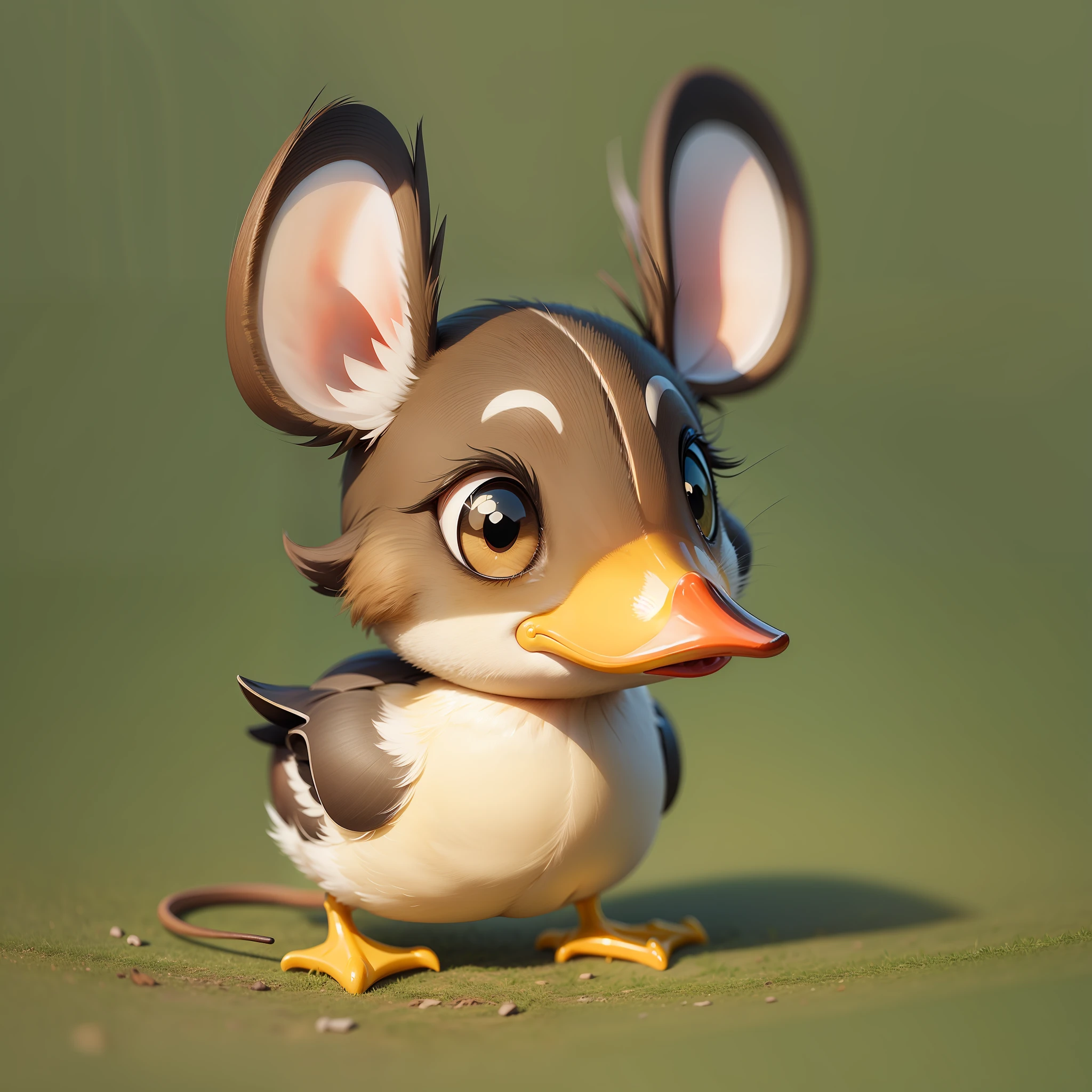 Duck but the head is a mouse, duck with a mouse head, cartoon style, cute --auto --s2
