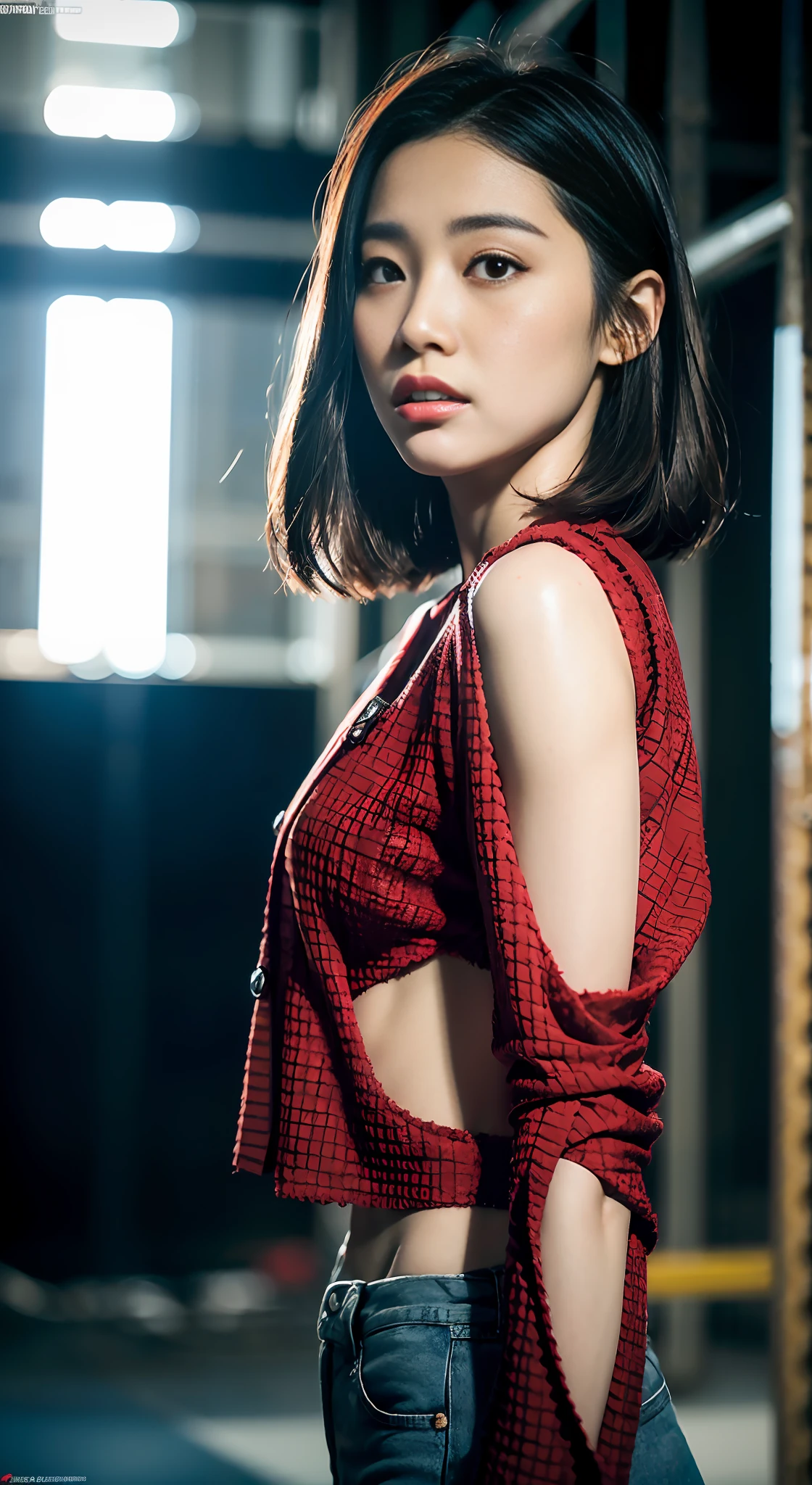 (1girl:1.3), solo, __body-parts__, official art, unified 8k wallpaper, super detailed, beautiful and aesthetic, beautiful, masterpiece, best quality, raw, masterpiece, super fine photo, best quality, super high resolution, photorealistic realism, sunlight, full body portrait, amazing beauty,, dynamic pose, delicate face, vibrant eyes, (from the front), she is wearing a Spider-man ripped suit, red and black color scheme, spider, very detailed abandoned warehouse background, Detailed face, detailed complex busy background, messy, gorgeous, milky white, highly detailed skin, realistic skin details, visible pores, sharp focus, volumetric fog, 8k uhd, DSLR, high quality, film grain, fair skin, photo realism, lomography, huge metropolis in future dystopia, seen from below, translucent
