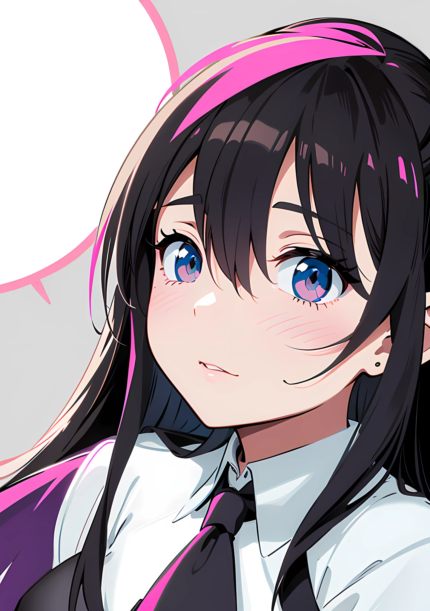 drawing of a girl with long hair and a tie on, clean anime outlines, with out shading, anime shading), line sketch!!, detailed anime soft face, outlined!!!, sketchy artstyle, anime shading, anime sketch, detailed but rough, detailed anime face, lineart, thick lineart, thick black lineart, line sketch, outlined art