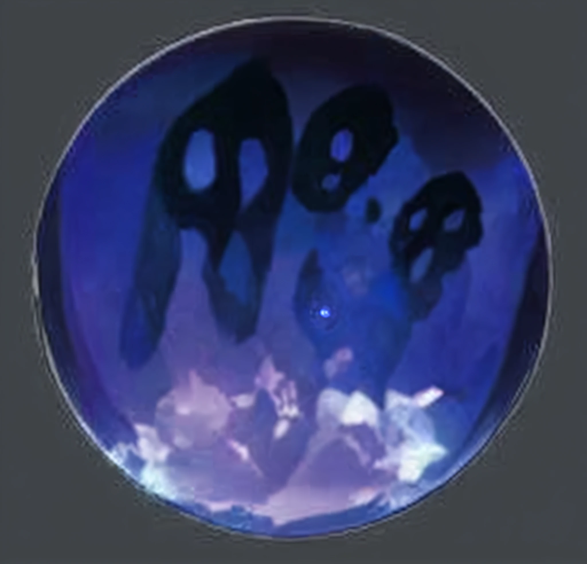 there are four black hands in a blue glass ball, obsidian slime, irridescent ghostly, mysterious black slime, slimy pus oozing specular, ghost sphere, 6 6 6, 666, ghastly, cymatics, by Otto Piene, alternate reality ceramic age, poison dripping, gelatinous, 😱 chaos · nightmare resin