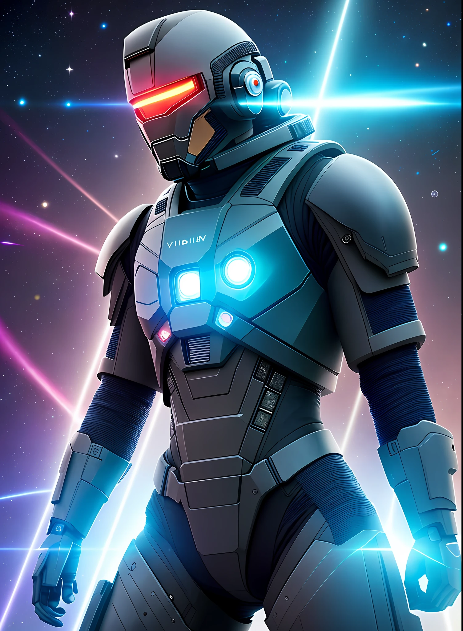 sfw, image of a sentinel, interstellar sector, science fiction style costumes, high-tech gadgets high details, photography, blue neon light, Fujifilm X-T4, 35mm, volumetric lighting, intricate details, UHD, extremely detailed masterpiece, intricate details, (highest quality: 1.3), cinematic shot, ((masterpiece)), (sharp focus: 1.5), (realistic photo: 1.3), (dark lighting: 1.3), dramatic lighting, highly detailed, intricate details, redeem in 8k, UHD, HDR, ultra-hd.