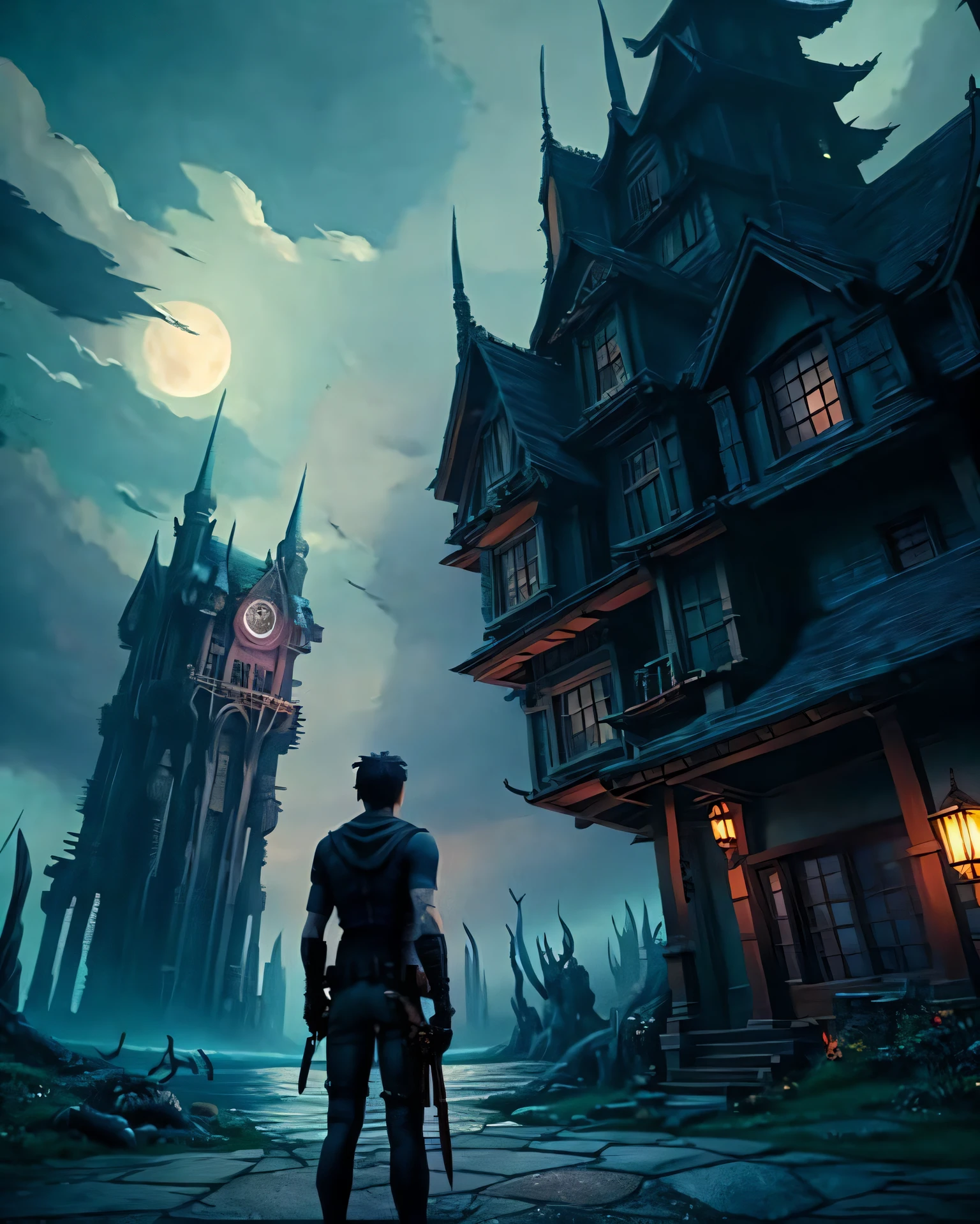 selfie, from behind, looking back, anime version of (was-senua:0.65) by Madhouse, Studio Ghibli
dark fantasy background, charming smirking
by Akira Toriyama and Janek Sedlar ultra realistic highly detailed intricate photorealistic analog style photograph sharp focus on eyes, cinematic lighting