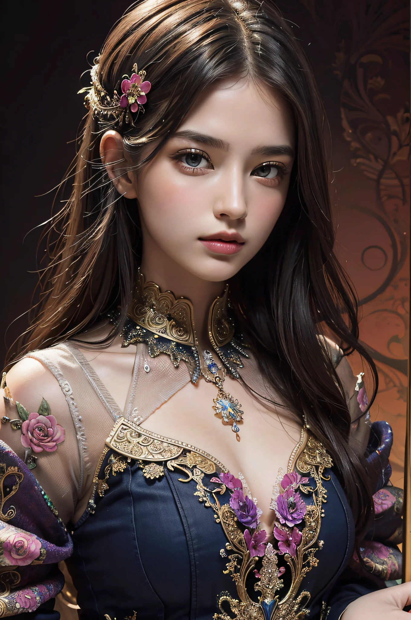 (masterpiece, top quality, best quality, official art, beautiful and aesthetic:1.2), (1girl), extreme detailed,(fractal art:1.3),colorful,highest detailed