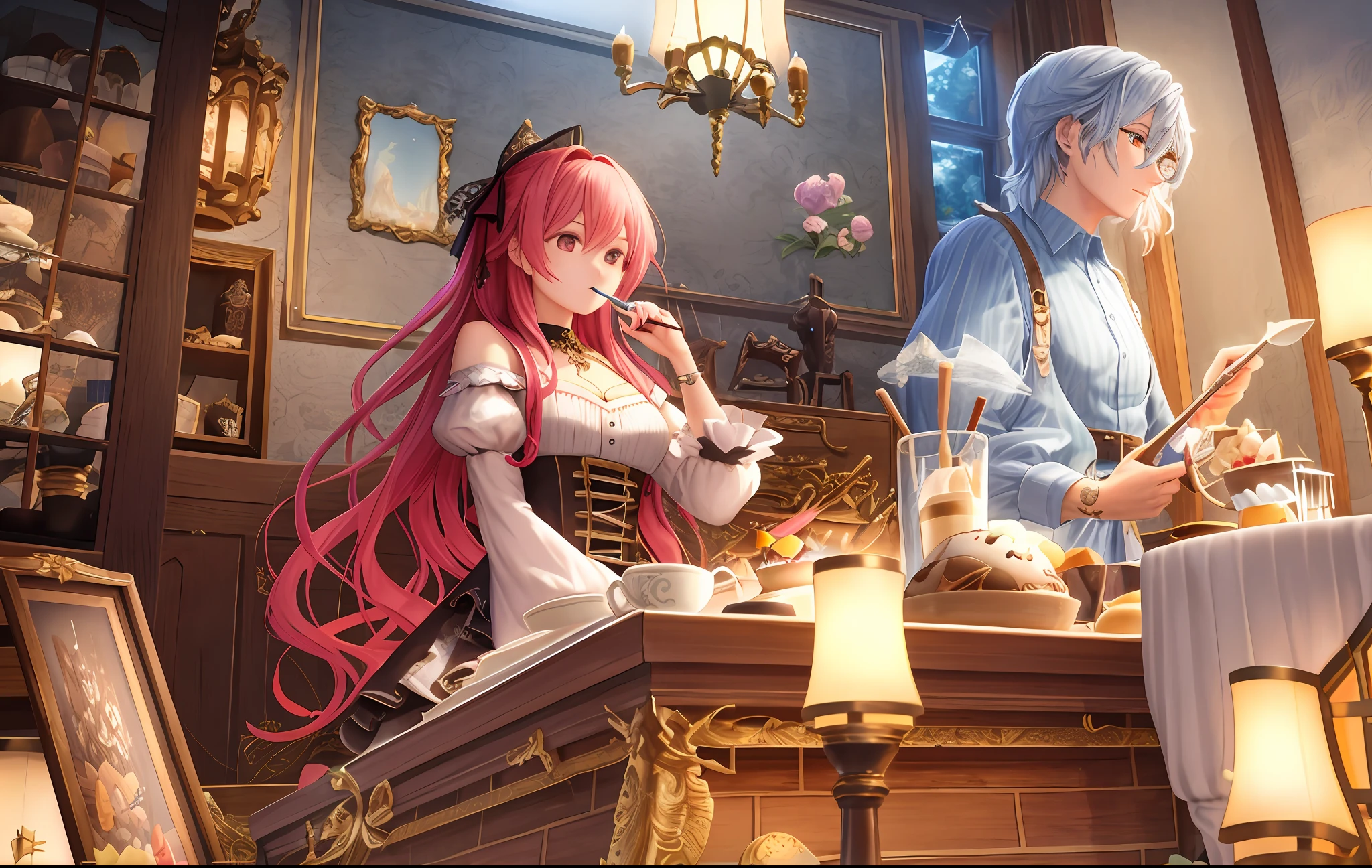 Ink painting, complex 3d rendering of very detailed fairy tale candy house, with ice cream, chocolate, cream, cookies, lollipops. Beautiful studio soft light, edge light, vibrant details, 8k, best quality, masterpiece, illustration, very refined and beautiful, very detailed, CG, wallpaper, realistic, amazing, fine details, masterpiece, best quality, official art, very detailed CG unified 8k wallpaper