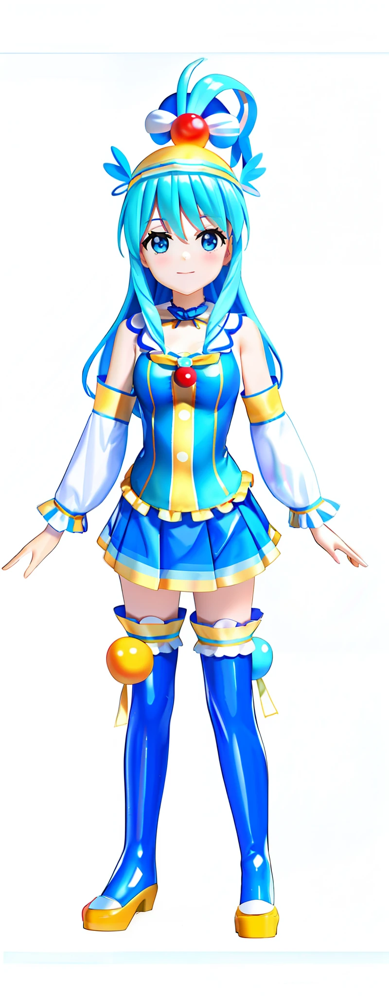 Goddess aqua blue blue clown dress