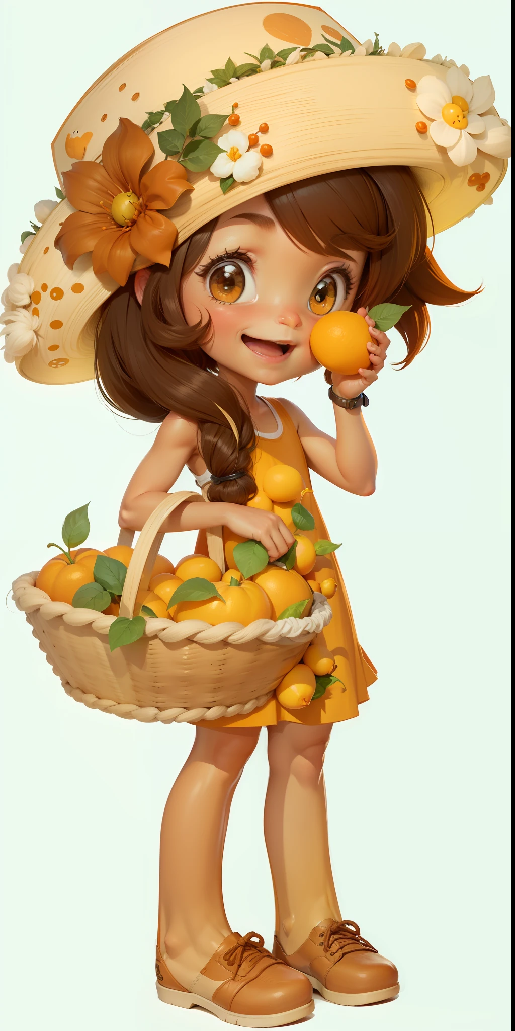 Cartoon character, little orange.