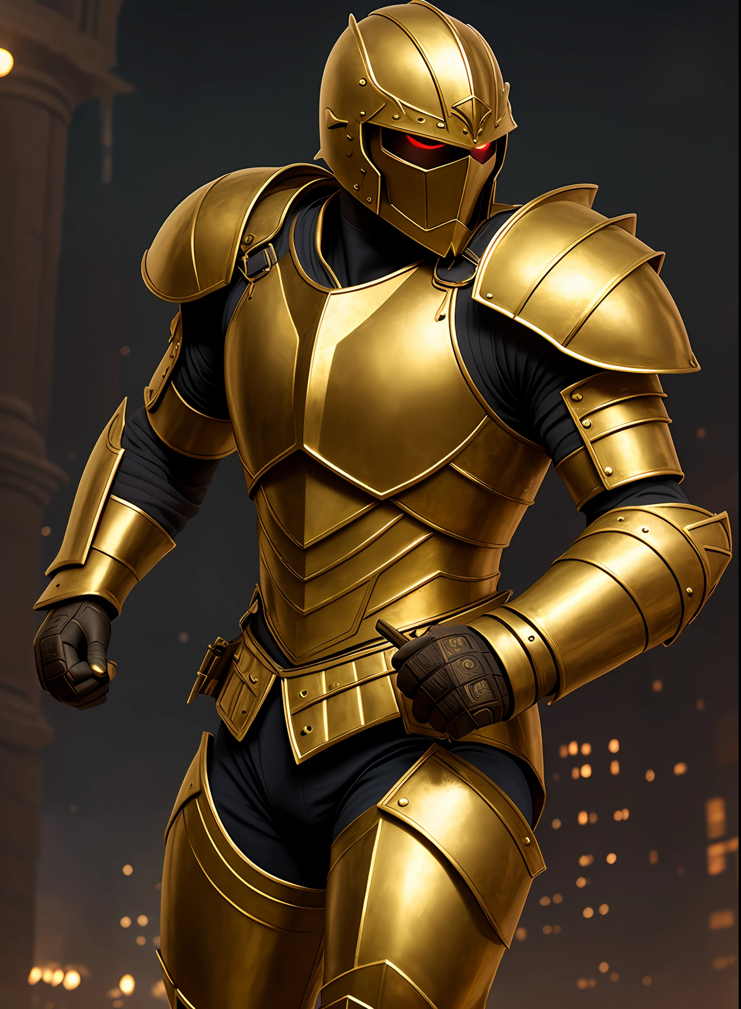Medieval gladiator in a battle arena, wearing a green-red fighting suit, cimerio, dark golden armor, in a dark universe, a hellish environment of light burning, giving the scene a dark atmosphere but sculpting the forms in sharp chiaroscuro), is night, (highly detailed skin), (highly detailed face), ((dark golden armor)), detailed background, dark lighting, twilight lighting, volumetric lighting, intricate details, UHD, extremely detailed masterpiece, intricate details, (highest quality: 1.3), cinematic shot, ((masterpiece)), (sharp focus: 1.5), (realistic photo: 1.3), muscular body, (detailed face), detailed background, depth of field, (dark lighting: 1.3), dramatic lighting, twilight lighting, volumetric shadows, highly detailed, intricate details, 8k, UHD, HDR, render in 8k, ultra-hd.