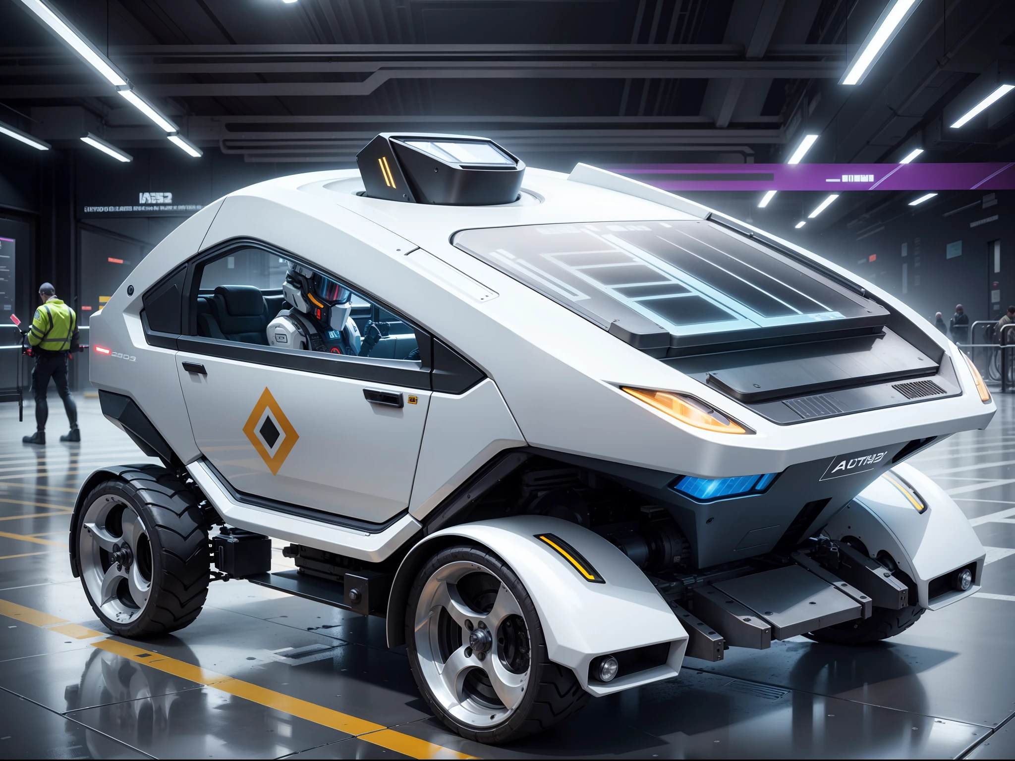 Automated guided vehicles, futuristic technology, Bauhaus, conceptual design --auto --s2