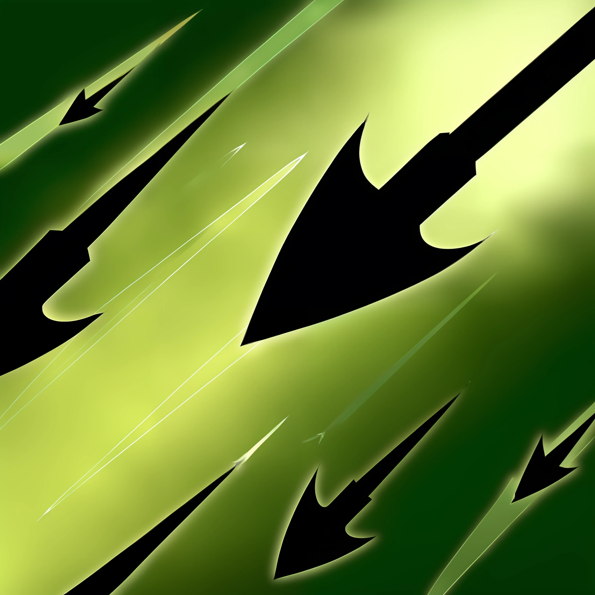 there are two black arrows pointing in opposite directions, arrow, arrows, invading army background, metallic arrows, fractal arrows, spears, background artwork, feathered arrows, ice arrows, high quality screenshot, blades, flying arrows, arrow shaped, medievil spear, [ shards, menacing!, glowing green soul blade, concept piece, promo art, glaive, riot background