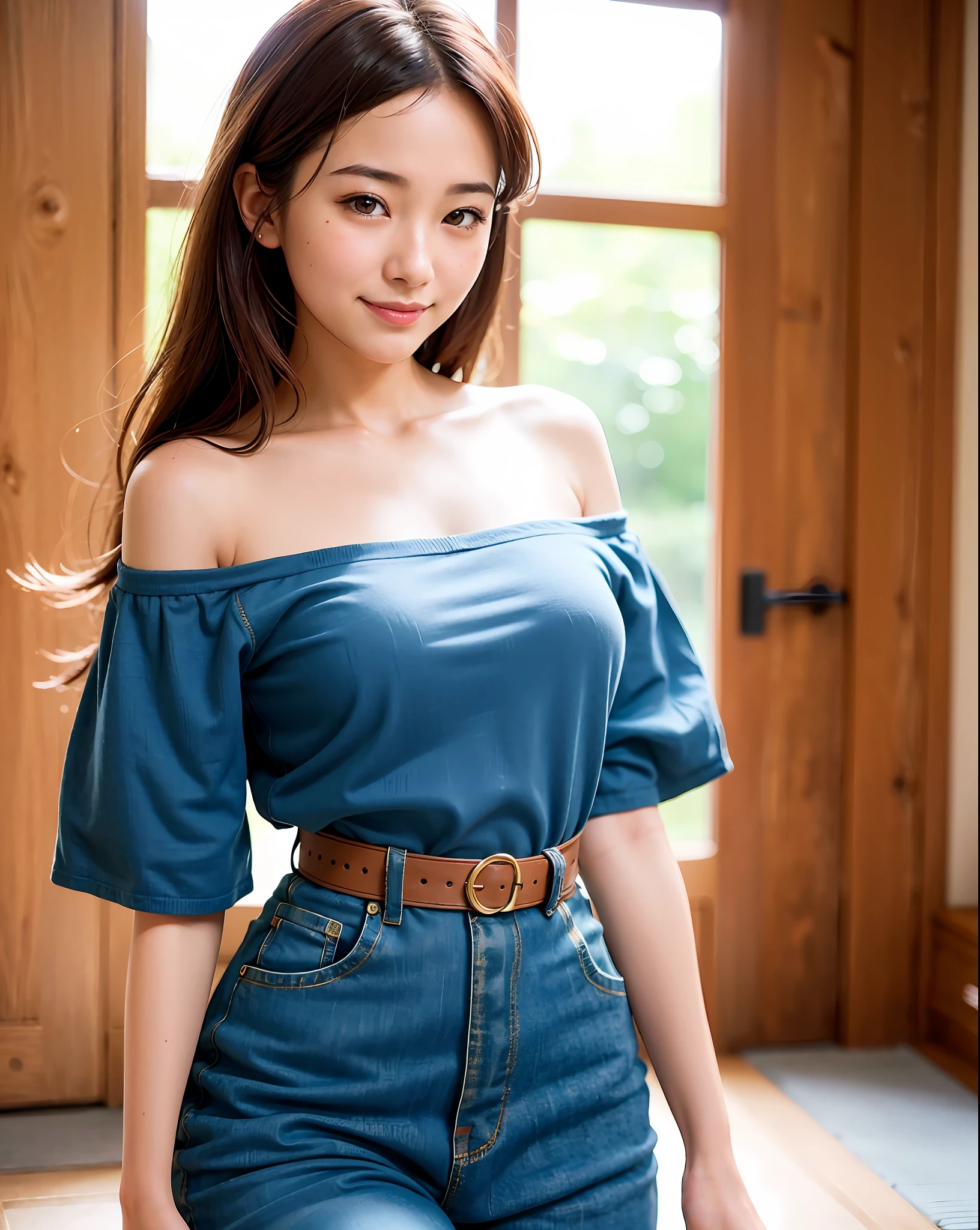 best quality, face focus, soft light, (depth of field) ,ultra high res, (photorealistic:1.4), RAW photo, (portrait:1.4) ,(from front)
1japanese girl, solo, cute, (shy, smile:1.1), (brown eyes), detailed beautiful face, (midi_hair),
The Great Hall of a European Castle, walking,
(off shoulder shirt)