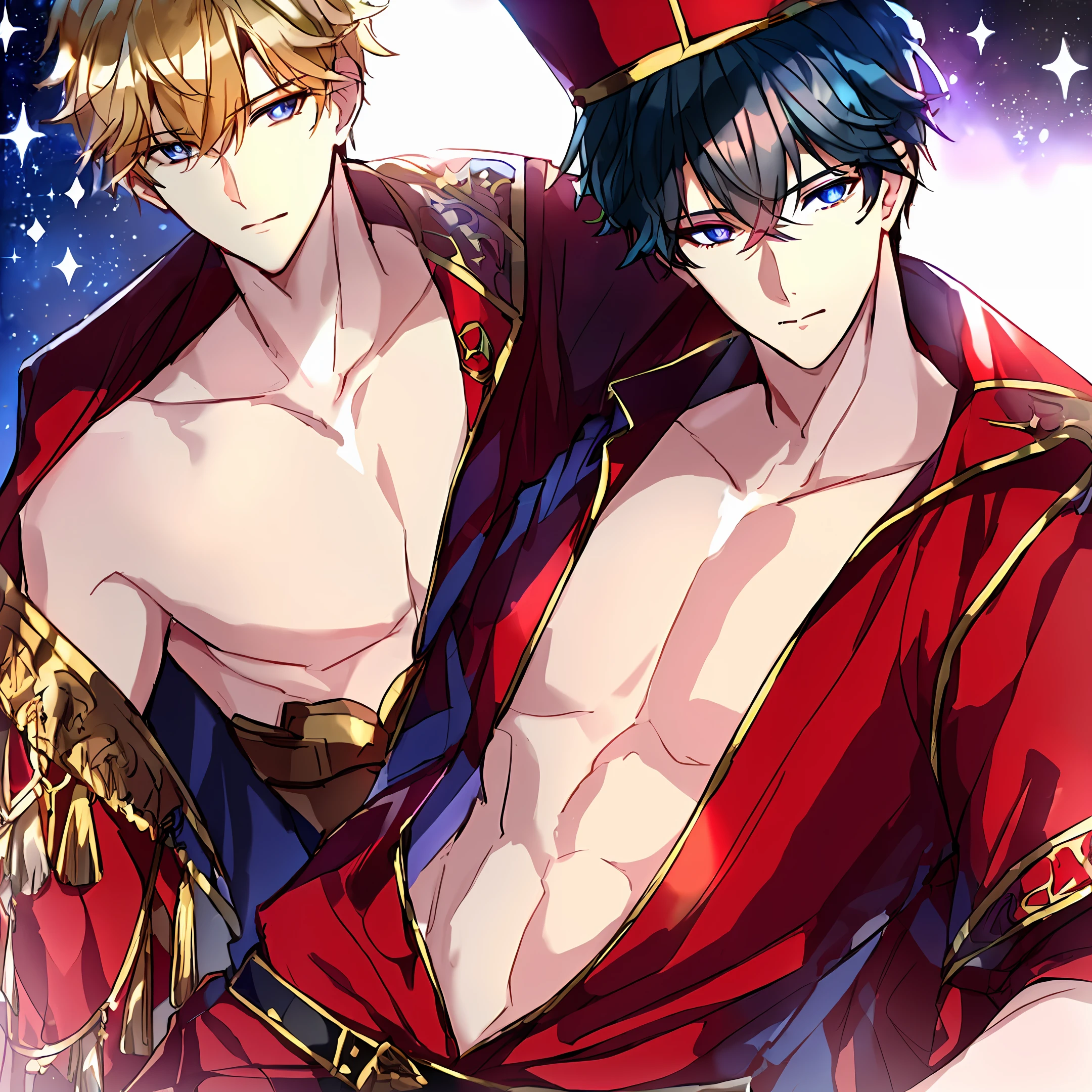 1 boy, (extreme skin shine: 1.4), (extreme light and shadow changes), (gorgeous costumes: 1.5), (detailed face and eyes: 1.3), (shiny colored eyes: 1.5), complex hair decoration.

The boy in the painting is dressed in a red robe, like a snowflake...