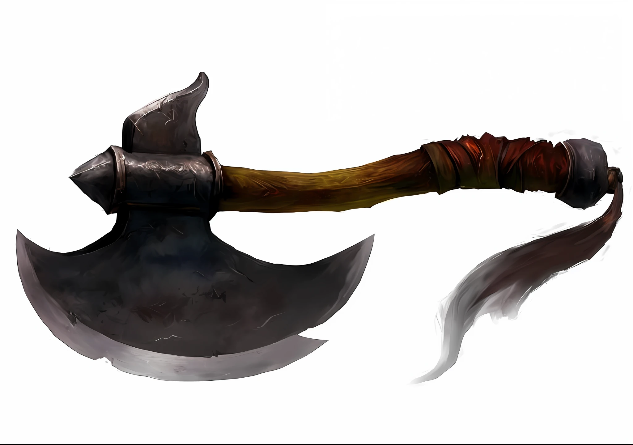 there is a large axe with a long blade on it, fantasy rpg weapon art, warcraft blizzard weapon art, epic fantasy weapon art, battleaxe, weapon concept art, war blade weapon, hearthstone weapon art, fantasy weapon, battle axe, weapon design, fantasy scythe, weapons concept art, for honor charector concept art, scythe design, dual wielding axes