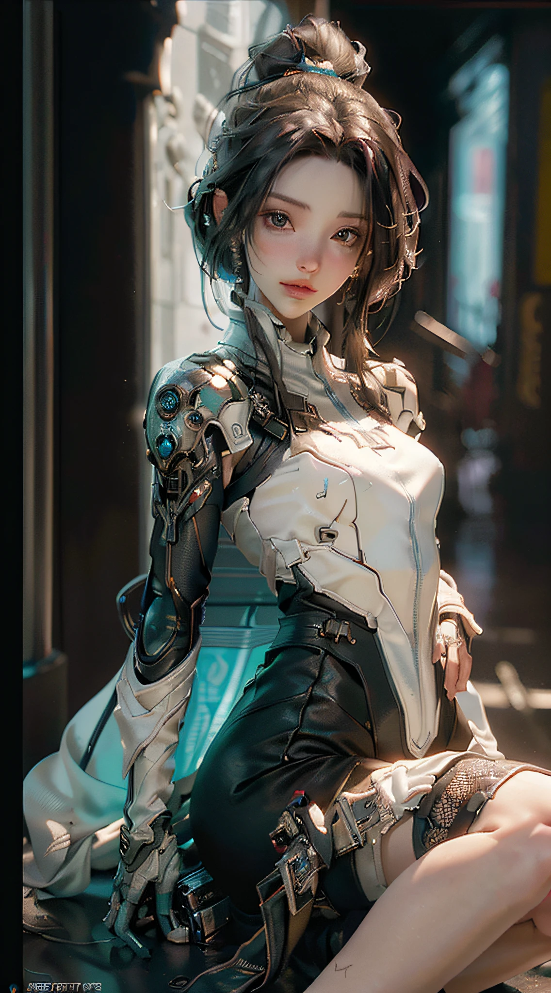 ((Best quality)), ((masterpiece)), (detailed:1.4), 3D, an image of a beautiful cyberpunk female,HDR (High Dynamic Range),Ray Tracing,NVIDIA RTX,Super-Resolution,Unreal 5,Subsurface scattering,PBR Texturing,Post-processing,Anisotropic Filtering,Depth-of-field,Maximum clarity and sharpness,Multi-layered textures,Albedo and Specular maps,Surface shading,Accurate simulation of light-material interaction,Perfect proportions,Octane Render,Two-tone lighting,Wide aperture,Low ISO,White balance,Rule of thirds,8K RAW,