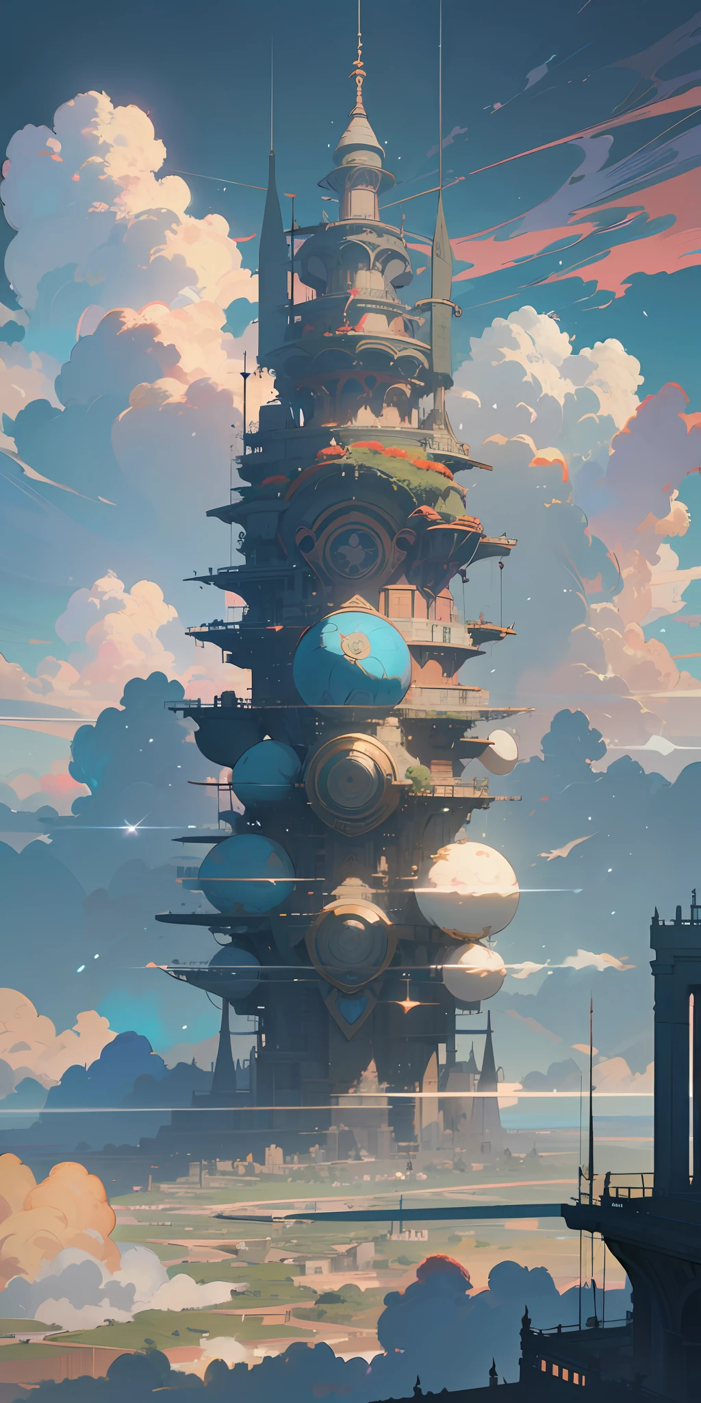 Illustration of a hyperrealistic , otherworldly, ultrasky scene featuring a giant indian demi gods,full body,very detailed and magical neon lighting, intricate cityscape details, vegetation and river around, solarpunk ,landscape, giant tree, beatifull leafy with beautiful lighting and realistic proportions, as if it were a cinematic background, 8k, highest quality, masterpiece, clouds and stars in the sky.Sky, Clouds, holding_weapon, no_humans, Glow,cyborg, city with tall trees _Architecture, “sky, cloud, glowing,ghost in the shell, ghost machines, robot, cybernetic _mech, sci-fi, cityscape, realistic, mechanical” Science Fiction, Cities, Rendered in Octane, hyper realistic, 8k, epic composition, cinematic, octane render, artstation landscape vista photography by Carr Clifton & Galen Rowell, 16K resolution, Landscape veduta photo by Dustin Lefevre & tdraw, 8k resolution, detailed landscape painting by Ivan Shishkin, DeviantArt, Flickr, rendered in Enscape, Miyazaki, Nausicaa Ghibli, Breath of The Wild,,trending in artstation, cgsociety, 8k post-processing highly detailed,Junji Murakami, Mucha Klimt, Sharandula, Hiroshi Yoshida, Tom Bagshaw, Ross Tran, Artgerm,Craig Mullins,dramatic,Junji Murakami, moody lighting rendered by octane engine,characters 8K symmetrical arstation, cape,cinematic lighting, intricate details, 8k detail post processing, hyperealistic, octane rend, Zdzisław Beksiński style, ar 2:3 Reality Reality –auto –v6 –s2 --auto --s2