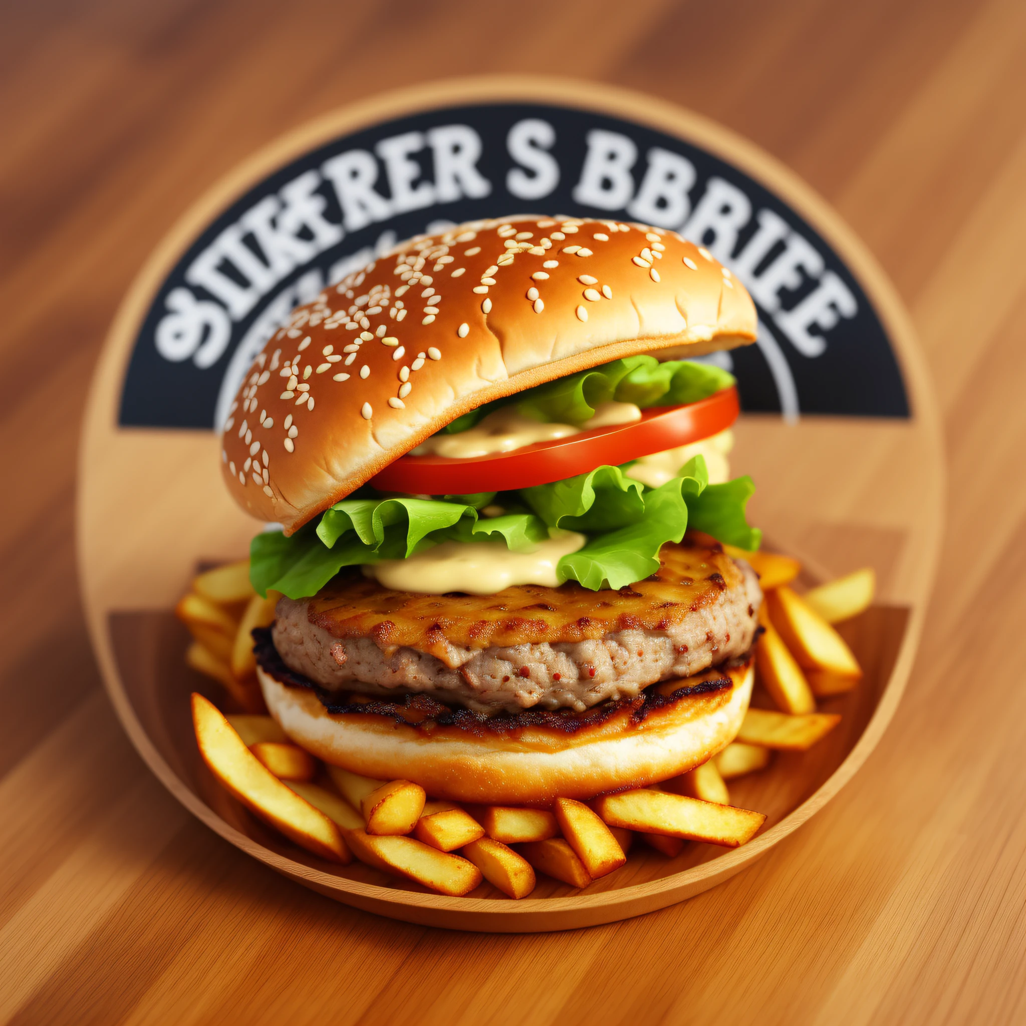 logo, brand, company, smoke, american barbecue, hamburger, fries