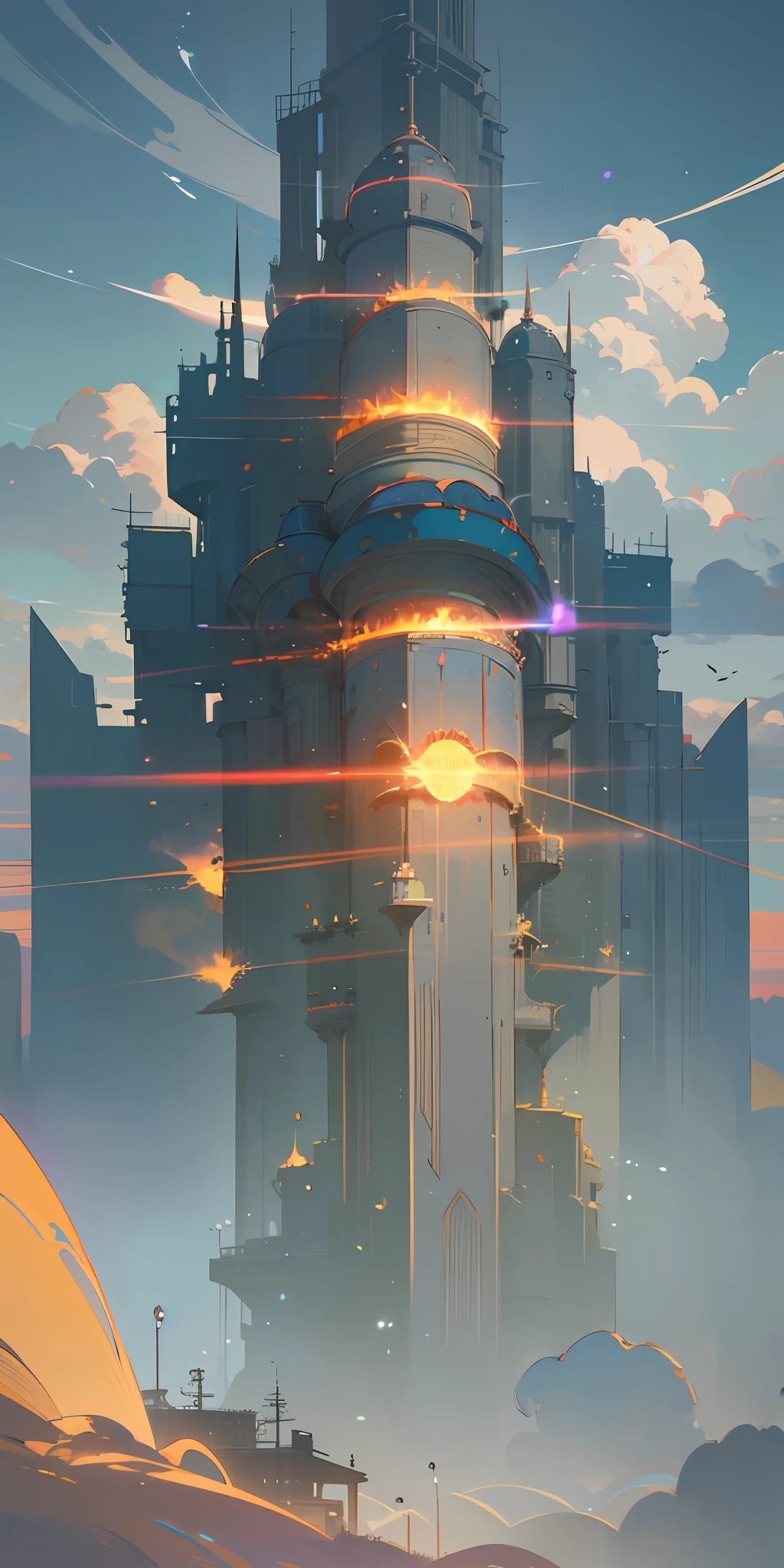 Illustration of a hyperrealistic , otherworldly, ultrasky scene featuring a giant indian demi gods,full body,very detailed and magical neon lighting, intricate cityscape details, vegetation and river around, solarpunk ,landscape, giant tree, beatifull leafy with beautiful lighting and realistic proportions, as if it were a cinematic background, 8k, highest quality, masterpiece, clouds and stars in the sky.Sky, Clouds, holding_weapon, no_humans, Glow,cyborg, city with tall trees _Architecture, “sky, cloud, glowing,ghost in the shell, ghost machines, robot, cybernetic _mech, sci-fi, cityscape, realistic, mechanical” Science Fiction, Cities, Rendered in Octane, hyper realistic, 8k, epic composition, cinematic, octane render, artstation landscape vista photography by Carr Clifton & Galen Rowell, 16K resolution, Landscape veduta photo by Dustin Lefevre & tdraw, 8k resolution, detailed landscape painting by Ivan Shishkin, DeviantArt, Flickr, rendered in Enscape, Miyazaki, Nausicaa Ghibli, Breath of The Wild,,trending in artstation, cgsociety, 8k post-processing highly detailed,Junji Murakami, Mucha Klimt, Sharandula, Hiroshi Yoshida, Tom Bagshaw, Ross Tran, Artgerm,Craig Mullins,dramatic,Junji Murakami, moody lighting rendered by octane engine,characters 8K symmetrical arstation, cape,cinematic lighting, intricate details, 8k detail post processing, hyperealistic, octane rend, Zdzisław Beksiński style, ar 2:3 Reality Reality –auto –v6 –s2 --auto --s2