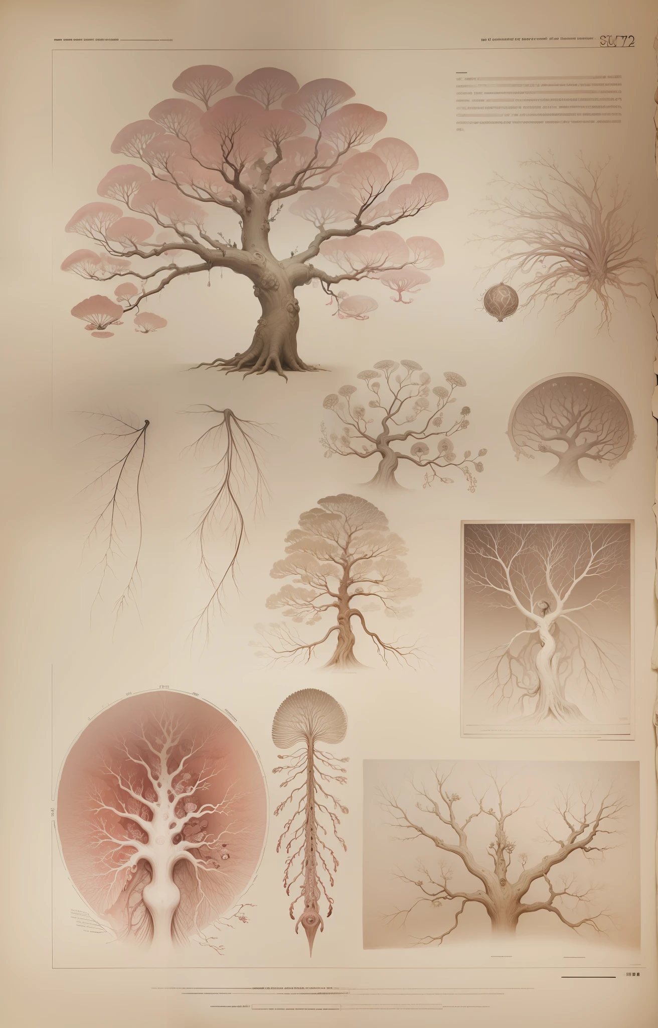 Anatomical drawings, human circulatory system, arteries as roots, plant anatomy, medical depictions, anatomical art, anatomical diagrams, dreamy drawings of coronavirus, lichens drawings, biological illustrations, deformed human body, hand-drawn outlines, ink lines, plant printing, printed pages, anatomical drawings, anatomical portraits, anatomical art, medical depictions, anatomical diagrams, Alex Grey and Beksinski, Kameda Bōsai, Vladimir Tatlin, Itō Jakuchū, Kikuchi Yōsai, Kawanabe Kyōsai, Lü Ji, Austin Osman Spare, Tani Bunchō, Ryūkōsai Jokei, Henry van de Velde, Francesco Clemente --auto --s2