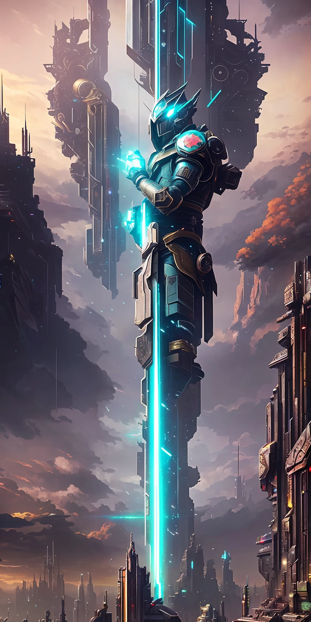 Illustration of a hyper realistic , otherworldly, ultra sky scene featuring a giant demi gods cyborgs ,full body,very detailed and metallic neon lighting, intricate cityscape details, vegetation and river around, cyberpunk ,cybernetic landscape, giant tree, beautiful leafy with beautiful lighting and realistic proportions, as if it were a cinematic background, 8k, highest quality, masterpiece, clouds and stars in the sky.Sky, Clouds, holding_weapon, no_humans, Glow,cyborg, city with tall cyborgs_Architecture, “sky, cloud, glowing,ghost in the shell, ghost machines, robot, cybernetic _mech cityscape, realistic, mechanical” Science Fiction,giant cyborg, Rendered in Octane, hyper realistic, 8k, epic composition, cinematic, octane render, artstation landscape vista photography by Carr Clifton & Galen Rowell, 16K resolution, Landscape veduta photo by Dustin Lefevre & tdraw, 8k resolution, detailed landscape painting by Ivan Shishkin, DeviantArt, Flickr, rendered in Enscape, Miyazaki, Nausicaa Ghibli, Breath of The Wild,,trending in artstation, cgsociety, 8k post-processing highly detailed,Junji Murakami, Mucha Klimt, Sharandula, Hiroshi Yoshida, Tom Bagshaw, Ross Tran, Artgerm,Craig Mullins,dramatic,Junji Murakami, moody lighting rendered by octane engine,characters 8K symmetrical arstation, cape,cinematic lighting, intricate details, 8k detail post processing, hyperealistic, octane rend, Zdzisław Beksiński style, ar 2:3 Reality Reality –auto –v6 –s2 --auto --s2