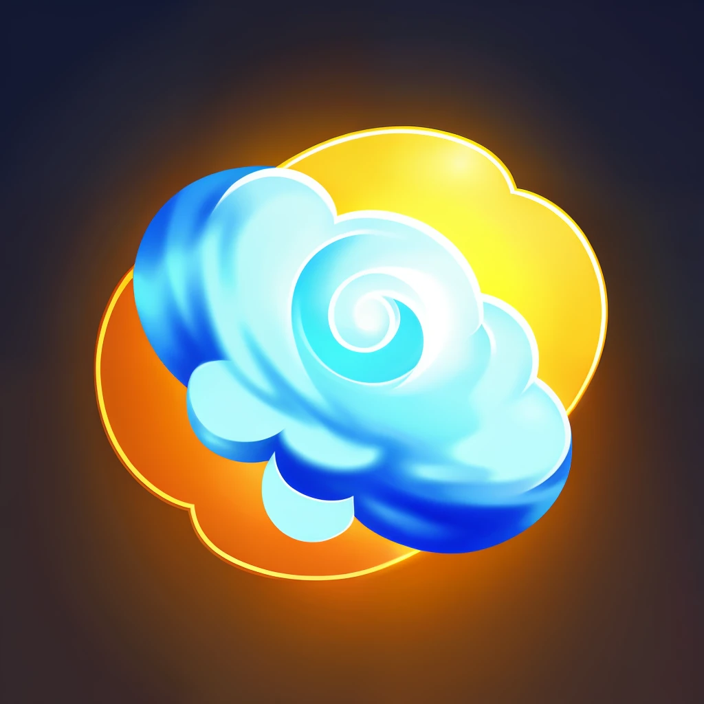 cloud logo, centered, symmetrical, icon