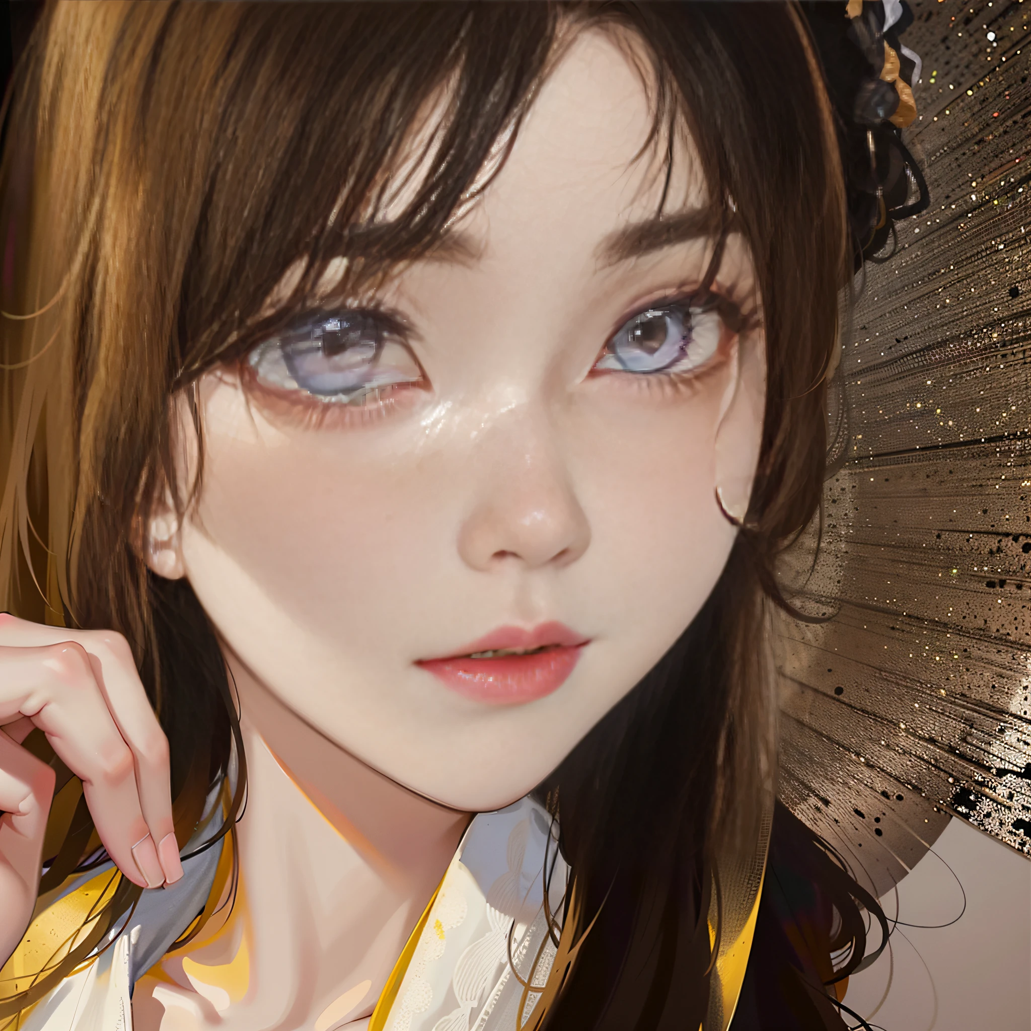 there is a woman with a flower headband posing for a picture, young cute wan asian face, wan adorable korean face, young adorable korean face, korean girl, ulzzang, beautiful south korean woman, lee ji-eun, lee ji - eun, heonhwa choe, beautiful young korean woman, 奈良美智