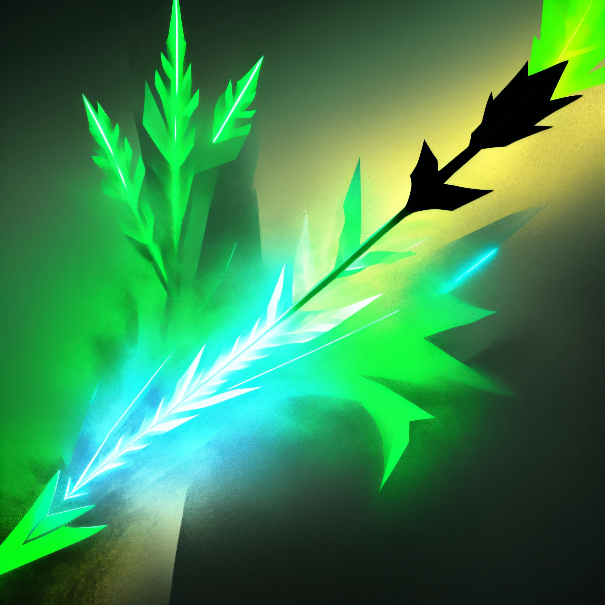 there are two black arrows pointing in opposite directions, arrow, arrows, invading army background, metallic arrows, fractal arrows, spears, background artwork, feathered arrows, ice arrows, high quality screenshot, blades, flying arrows, arrow shaped, medievil spear, [ shards, menacing!, concept piece, glowing green soul blade, promo art, glaive, riot background