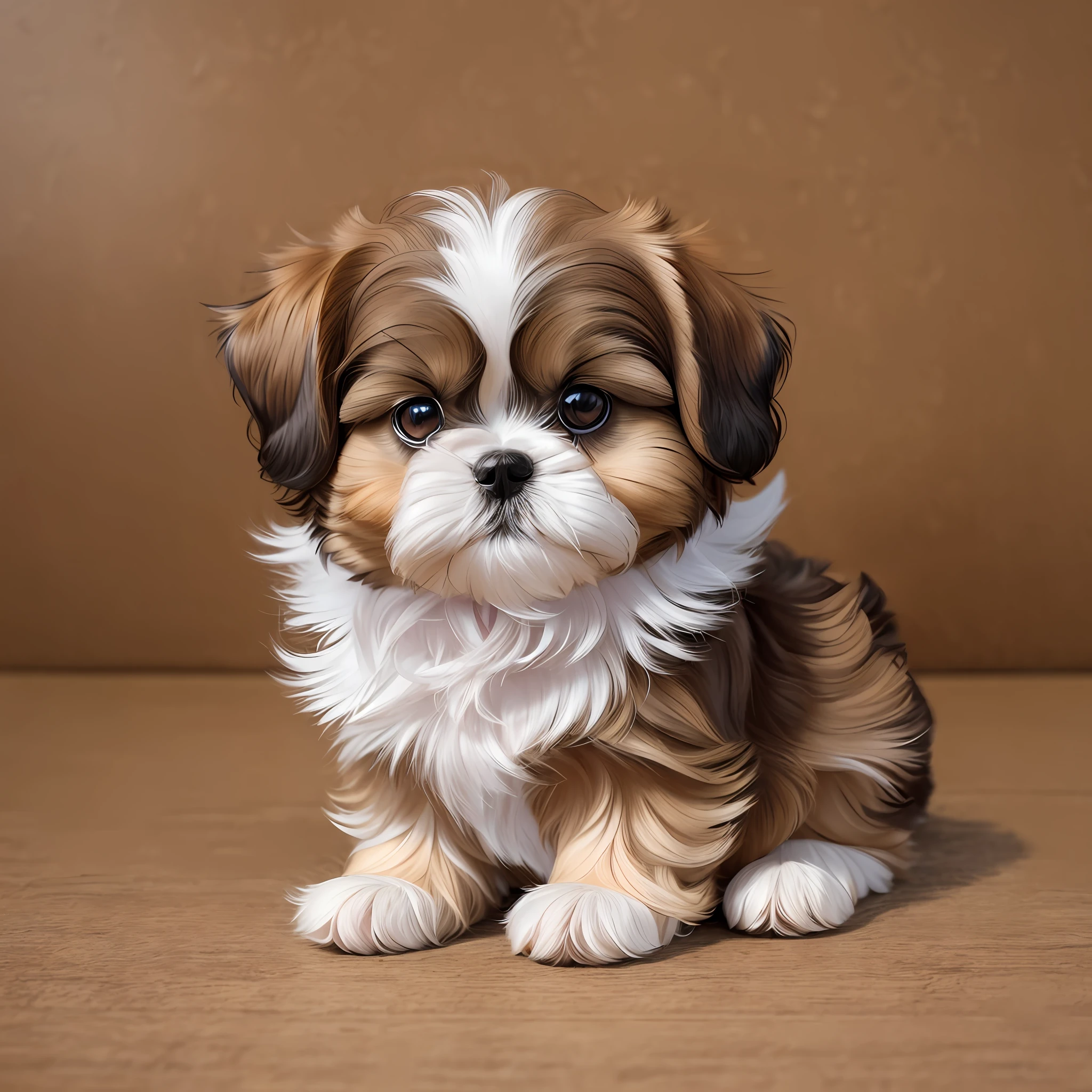 Superior quality, realistic image, real dog, Shih-tzu breed, light brown colored fur. --auto --s2