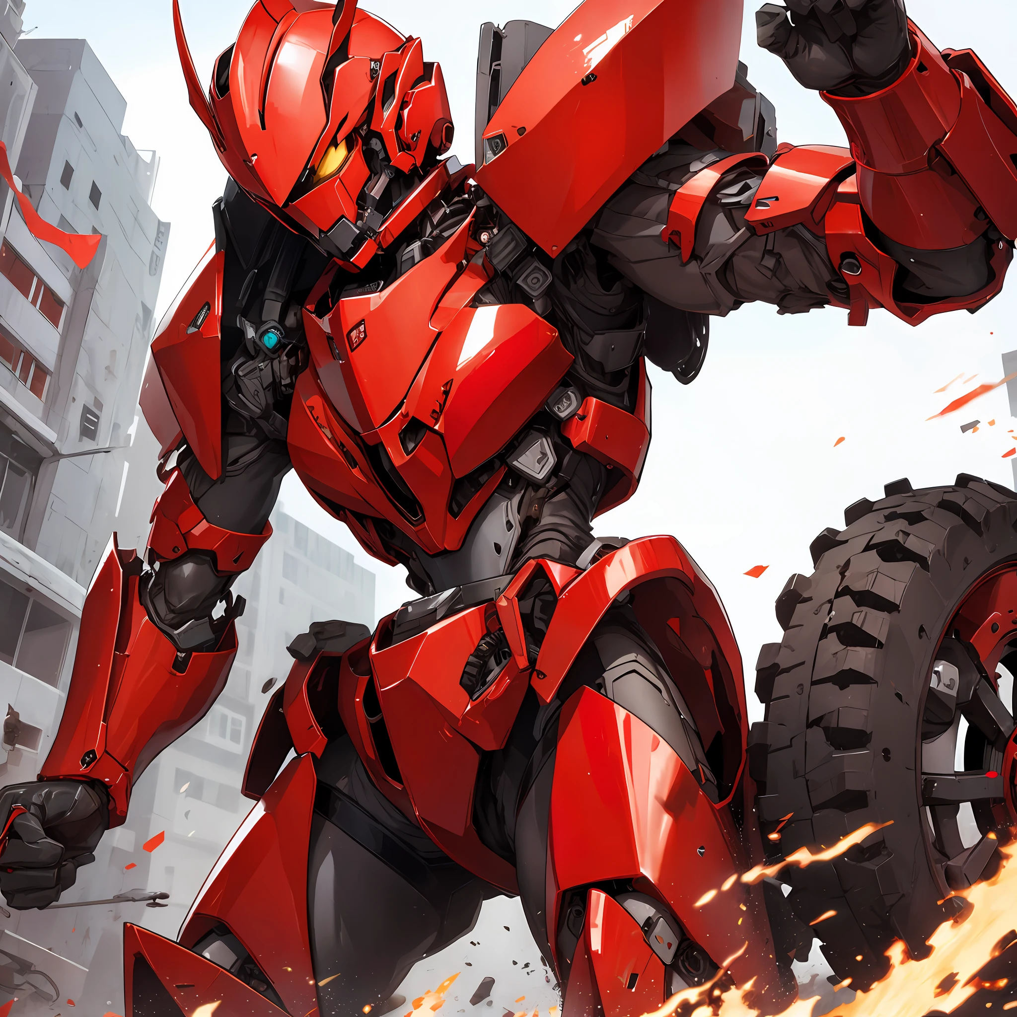 Cool red mech warrior