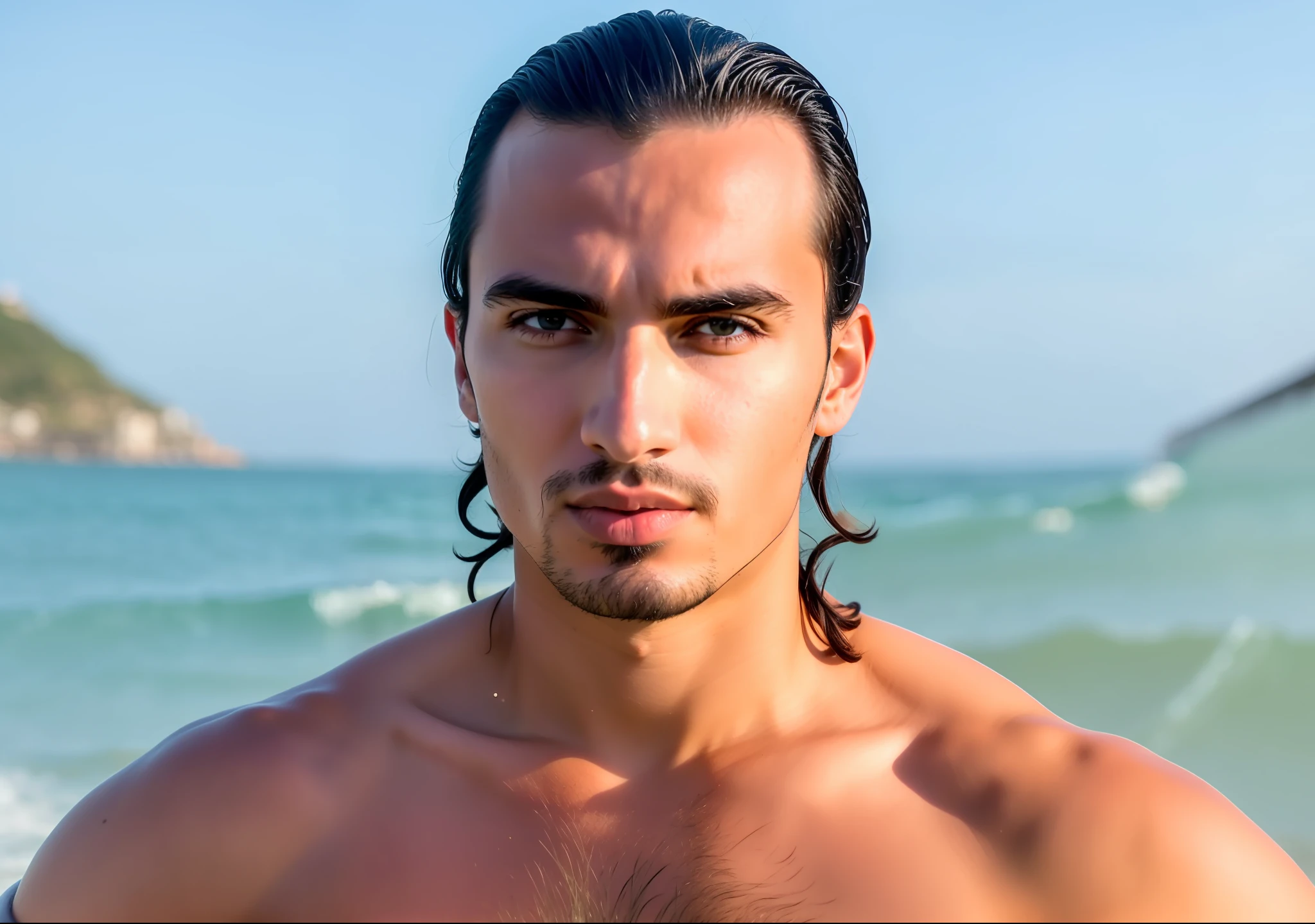 There is a man, Miguel Iglesias, Raphael Personnaz, Artur Bordello, Christian Orrillo, by Juan Carlos Stekelman, Christian Dimitrov, Valter de Morais, in the ocean, Alexandros Pyromallis, Alejandro, profile picture, Lorenzo Vitturi, profile picture, macabre backdrop, with police banners around