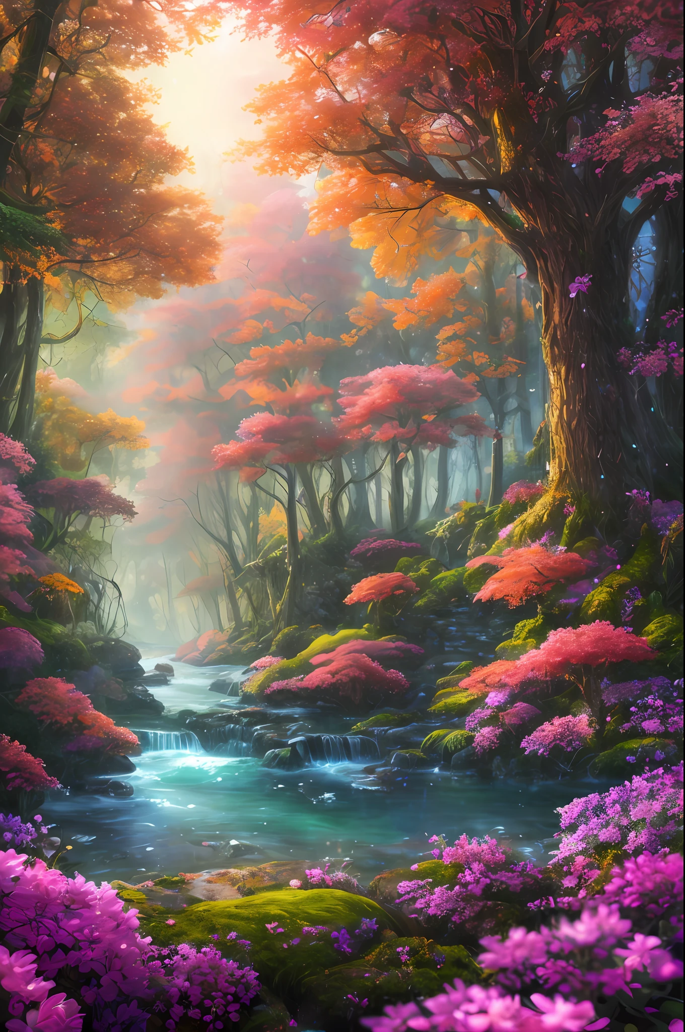 masterpiece, best quality, high quality,extremely detailed CG unity 8k wallpaper, An enchanting and dreamy scene of a fantasy forest, with towering trees, glowing mushrooms, and hidden fairy glens, creating a sense of mystique and enchantment, artstation, digital illustration, intricate, trending, pastel colors, oil paiting, award winning photography, Bokeh, Depth of Field, HDR, bloom, Chromatic Aberration ,Photorealistic,extremely detailed, trending on artstation, trending on CGsociety, Intricate, High Detail, dramatic, art by midjourney