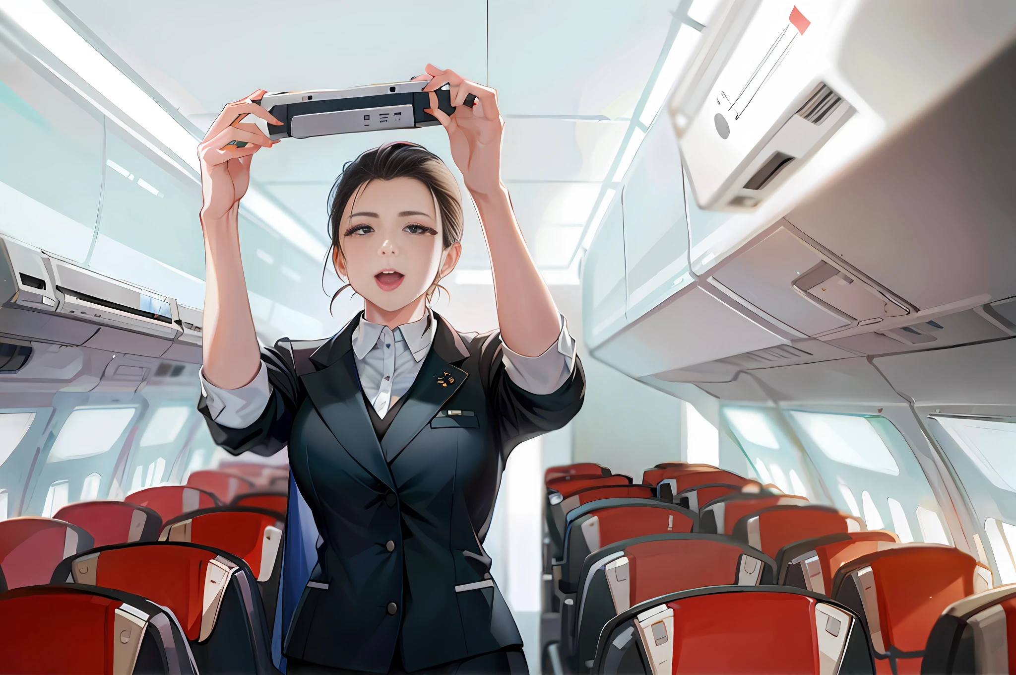 holding a airplane seatbelt