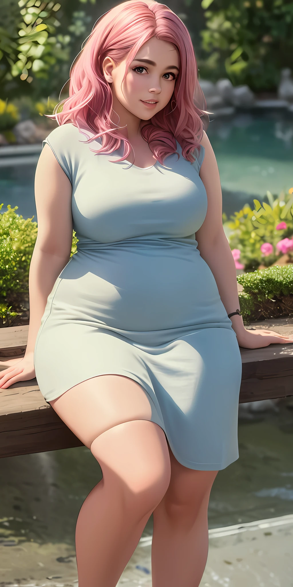 masterpiece,best quality,photo realistic,asda,face,1girl,head,thick lips, pink hair,sitting ,wet,shiny skin, mix4,