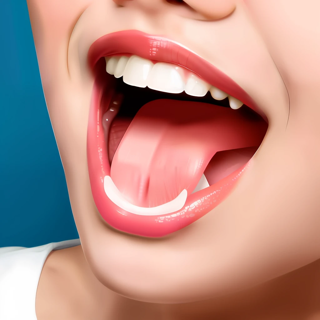 Girl with long tongue sticking out