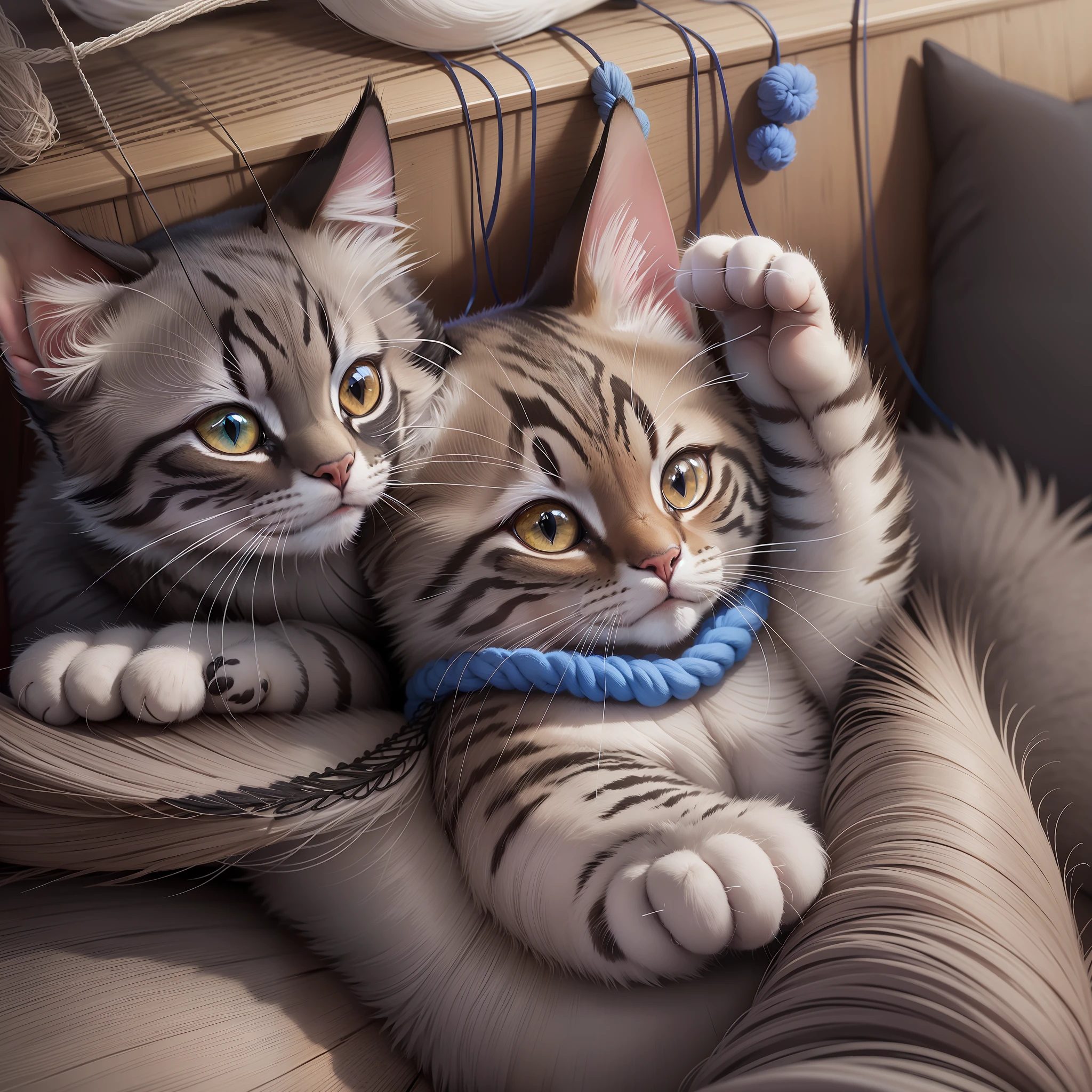 I have a cat named Luna who loves to cuddle and play with string toys.”