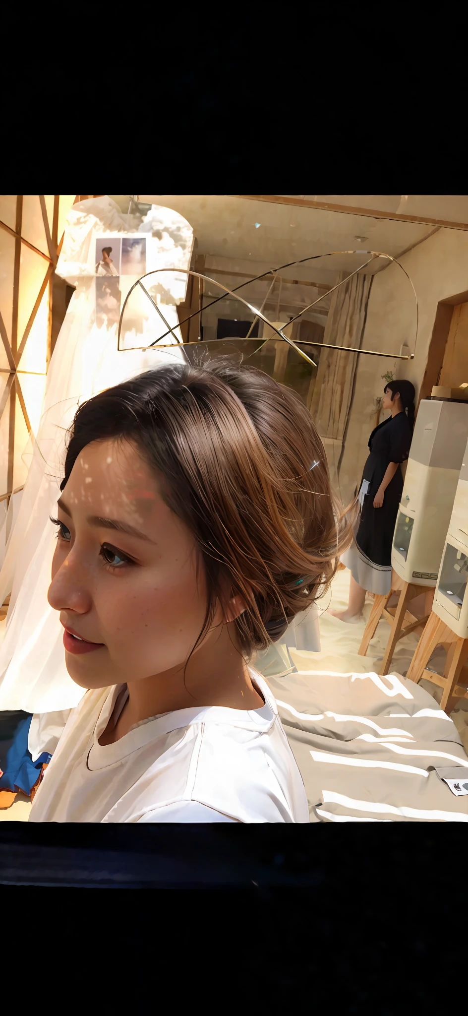 (((masterpiece))), best quality, ultra-detailed, extremely detailed CG unity 8k wallpaper, beautiful sea beach scenery, sunset, flowing black hair,(1person),soft lighting, beautiful shadows,long dress, blowing in the wind.