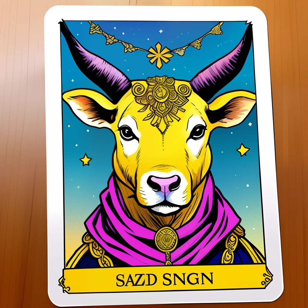 Zodiac sign bull tarot card