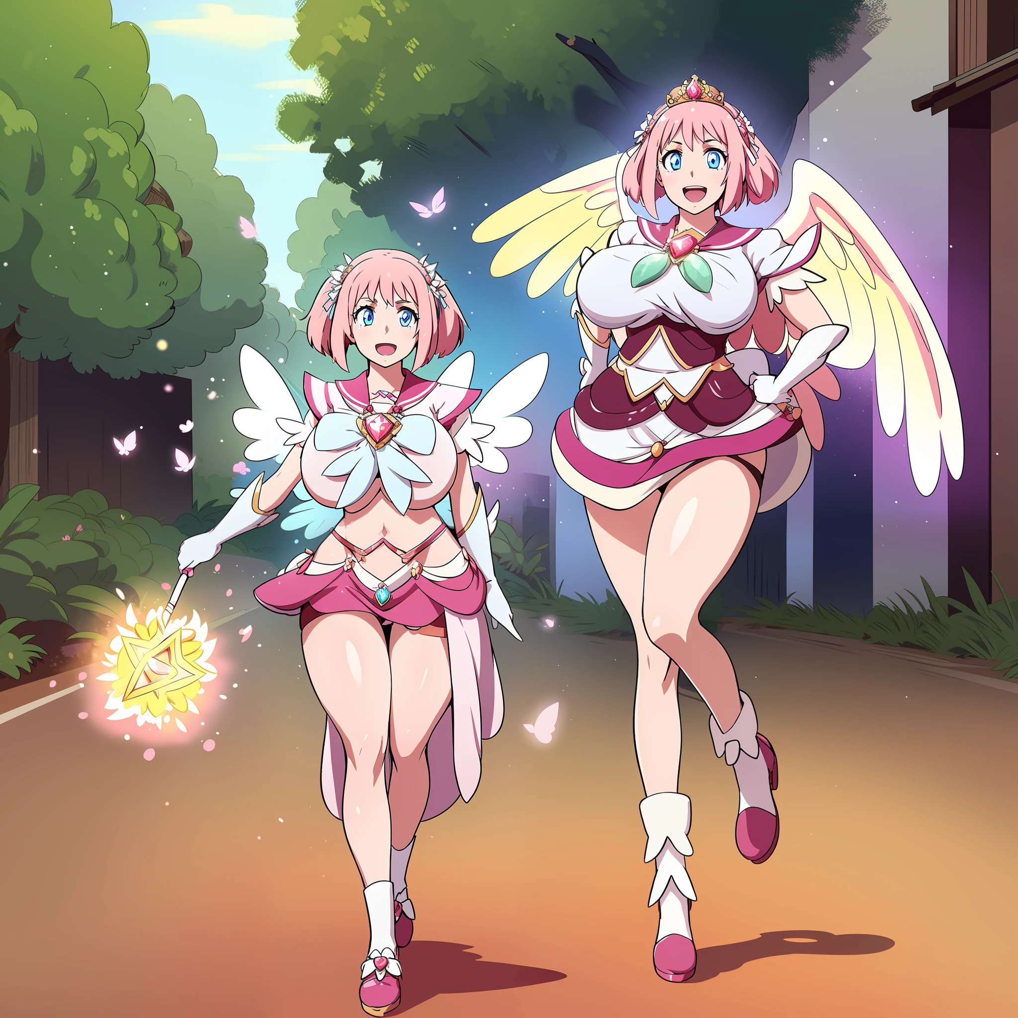 mamika,huge breast, curvy, long dress, long robes, , long skirt, tall female, smile, happy, blush,emale,fantasy goddess,there is a cartoon picture of a woman with a very large breast, glowing angelic being, glowing holy aura, inspired by Luma Rouge, the non-binary deity of spring, ethereal rainbow nimbus, the butterfly goddess of fire, inspired by Marie Angel, glowing aura around her, astral fairy, as the goddess of the sun, “uwu the prismatic person, big breast, happy, beautiful eyes, , full body, walking, long robe, long dre, , nun, priestess ,holy, venus body, curvy, huge breast, forest, long skirt, coat, very long skirt,coat, europe, france, french, pantyhose, walking, pink hair, smile, happy,open mouth, blush,1girl, village, europe