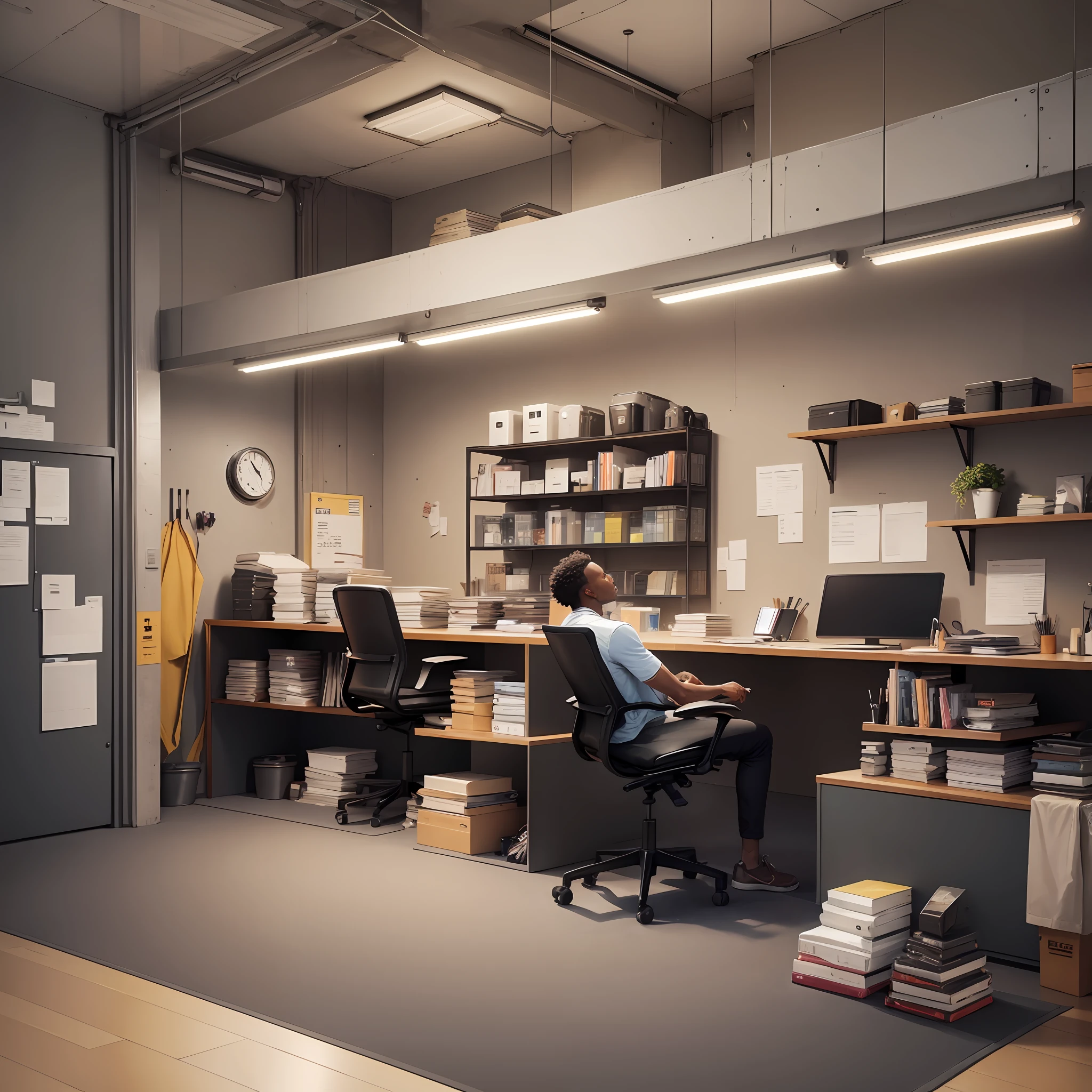 A black person generating ideas for productivity and management --auto --s2
