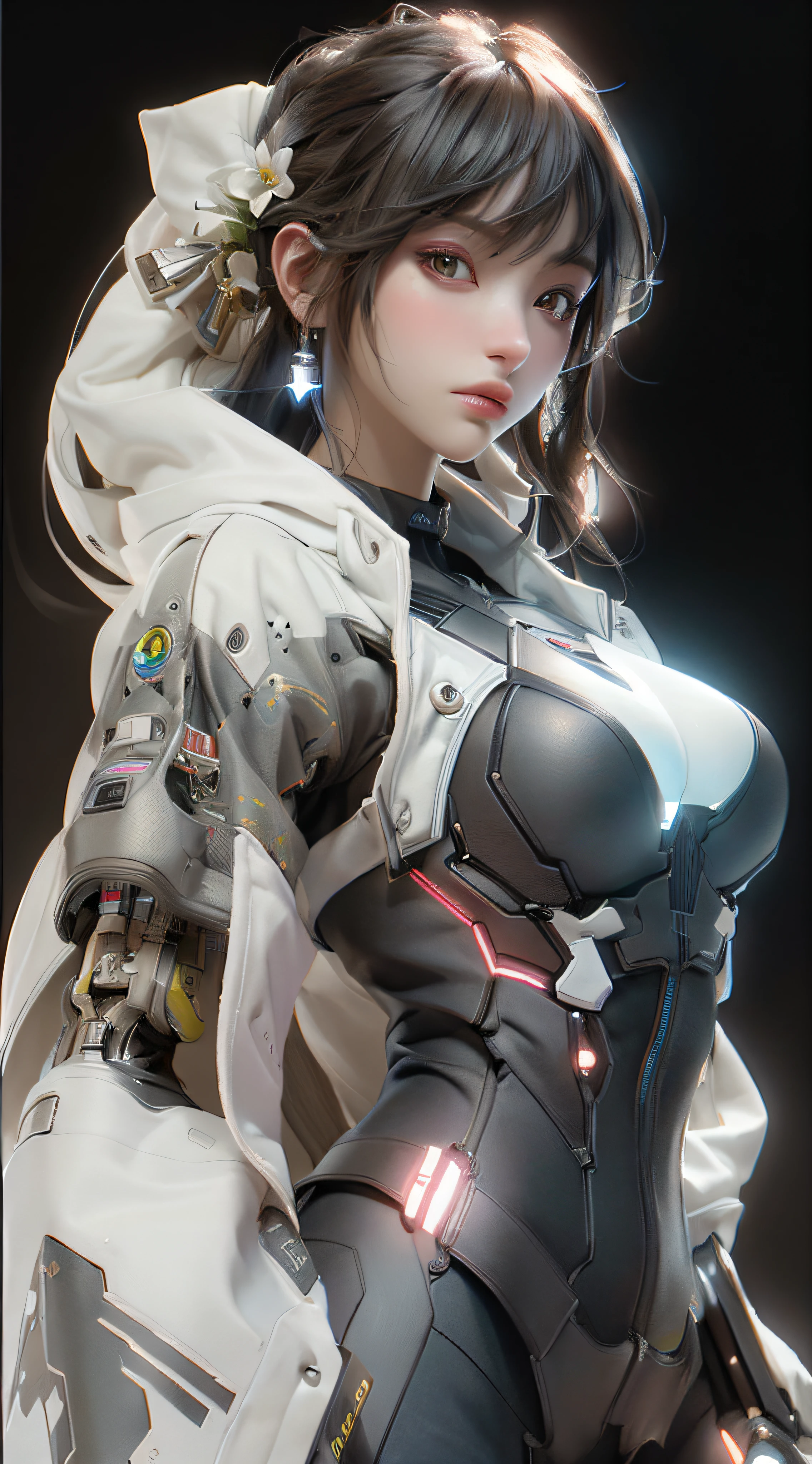 ((Best quality)), ((masterpiece)), (detailed:1.4), 3D, an image of a beautiful cyberpunk female,HDR (High Dynamic Range),Ray Tracing,NVIDIA RTX,Super-Resolution,Unreal 5,Subsurface scattering,PBR Texturing,Post-processing,Anisotropic Filtering,Depth-of-field,Maximum clarity and sharpness,Multi-layered textures,Albedo and Specular maps,Surface shading,Accurate simulation of light-material interaction,Perfect proportions,Octane Render,Two-tone lighting,Wide aperture,Low ISO,White balance,Rule of thirds,8K RAW,