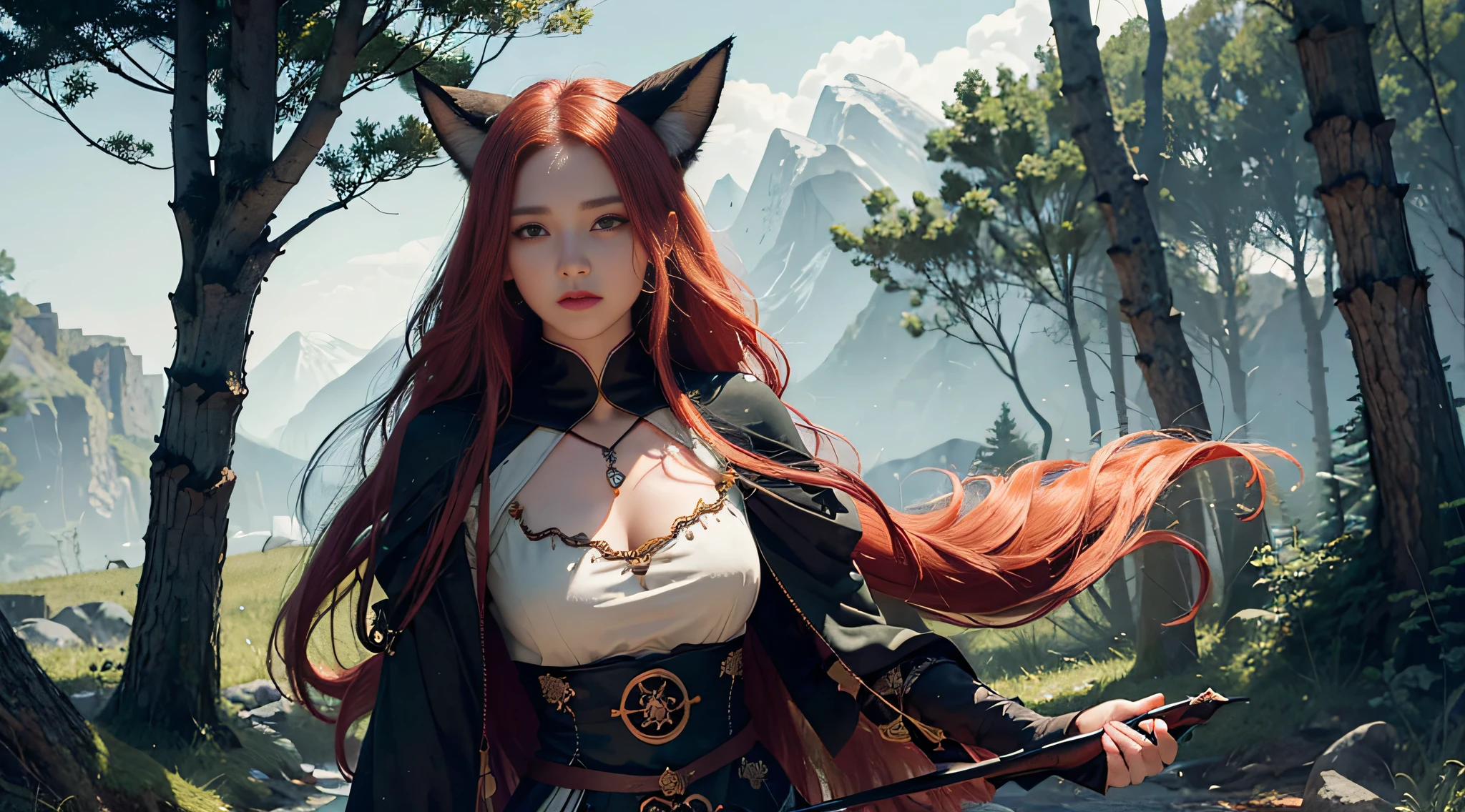 (1girl:1.3), solo, __Body parts__, official art, unified 8k wallpapers, super detailed, beauty and aesthetics, beauty, masterpiece, best quality, fantastic atmosphere, calm color palette, serene mood, soft shadows, witch priestess, charismatic spells, amulet, witch duty, daji. Nine Tails, Vixen, Pure Desire